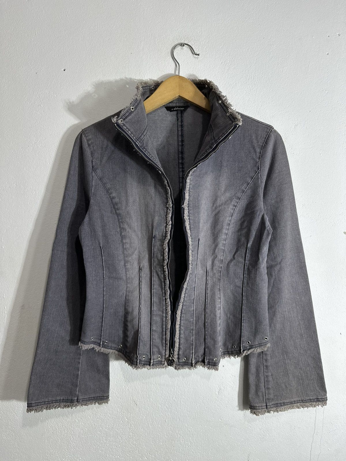 ADONISER MOHAIR CROPPED DISTRESSED JACKET FLARED SLEEVE