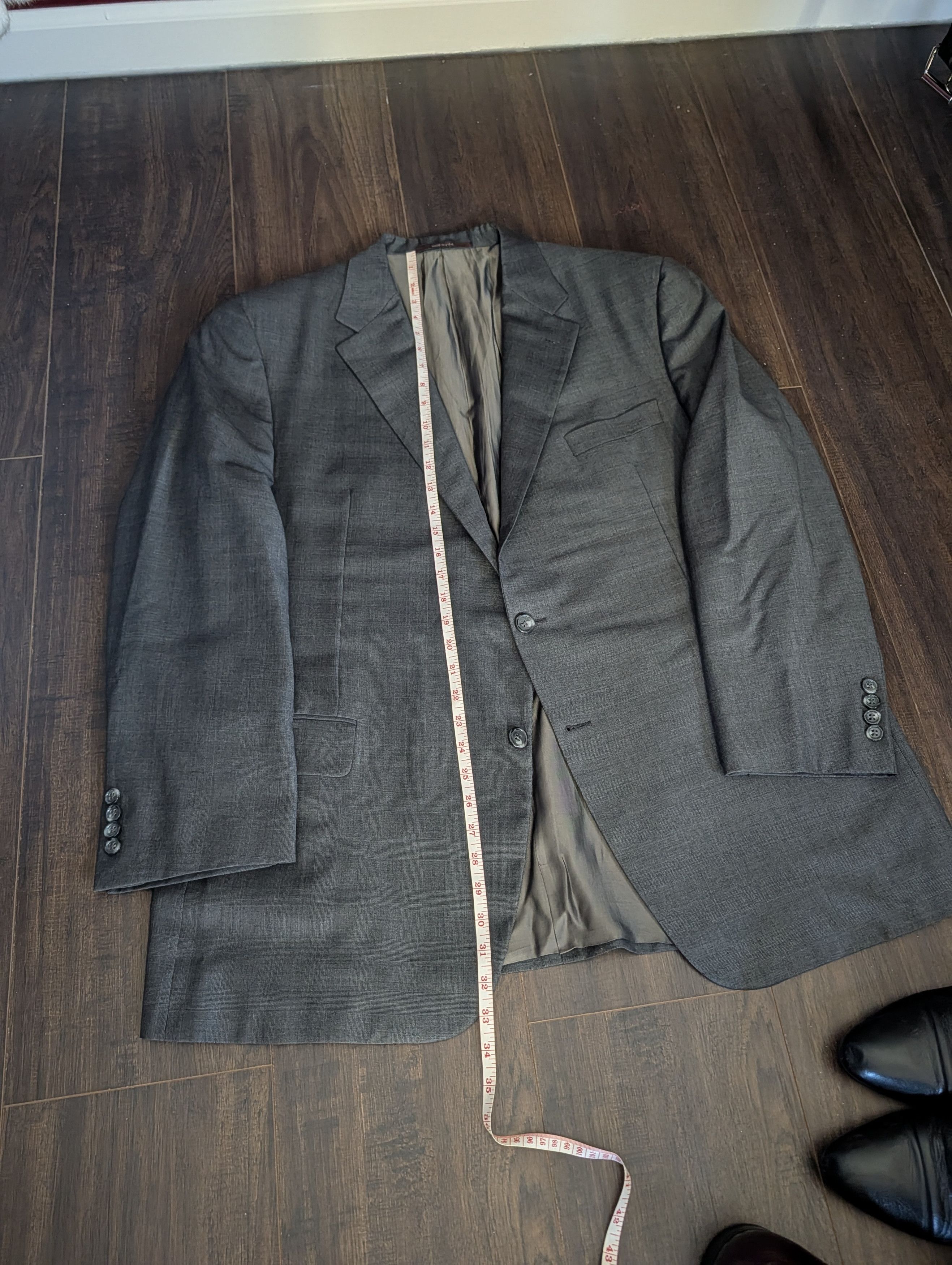 Hickey Freeman LORO PIANA 2pc Super 150s Worsted Wool gray suit Size 46R - 17 Thumbnail