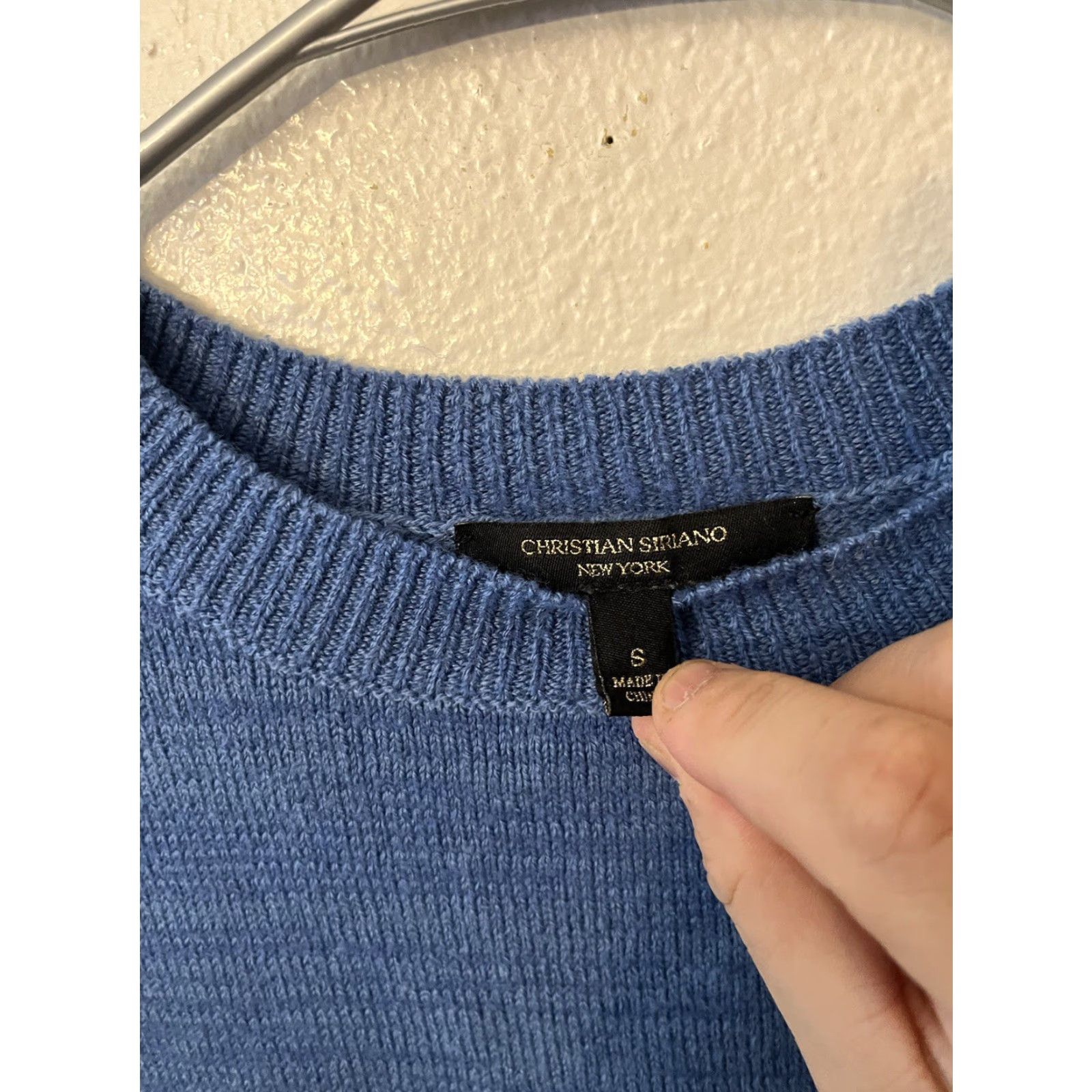 Christian Siriano Christian Siriano Sweater Womens S Blue Long Open Knit Drop Sleeve Crew Neck Pullover Size S / US 4 / IT 40 - 2 Thumbnail