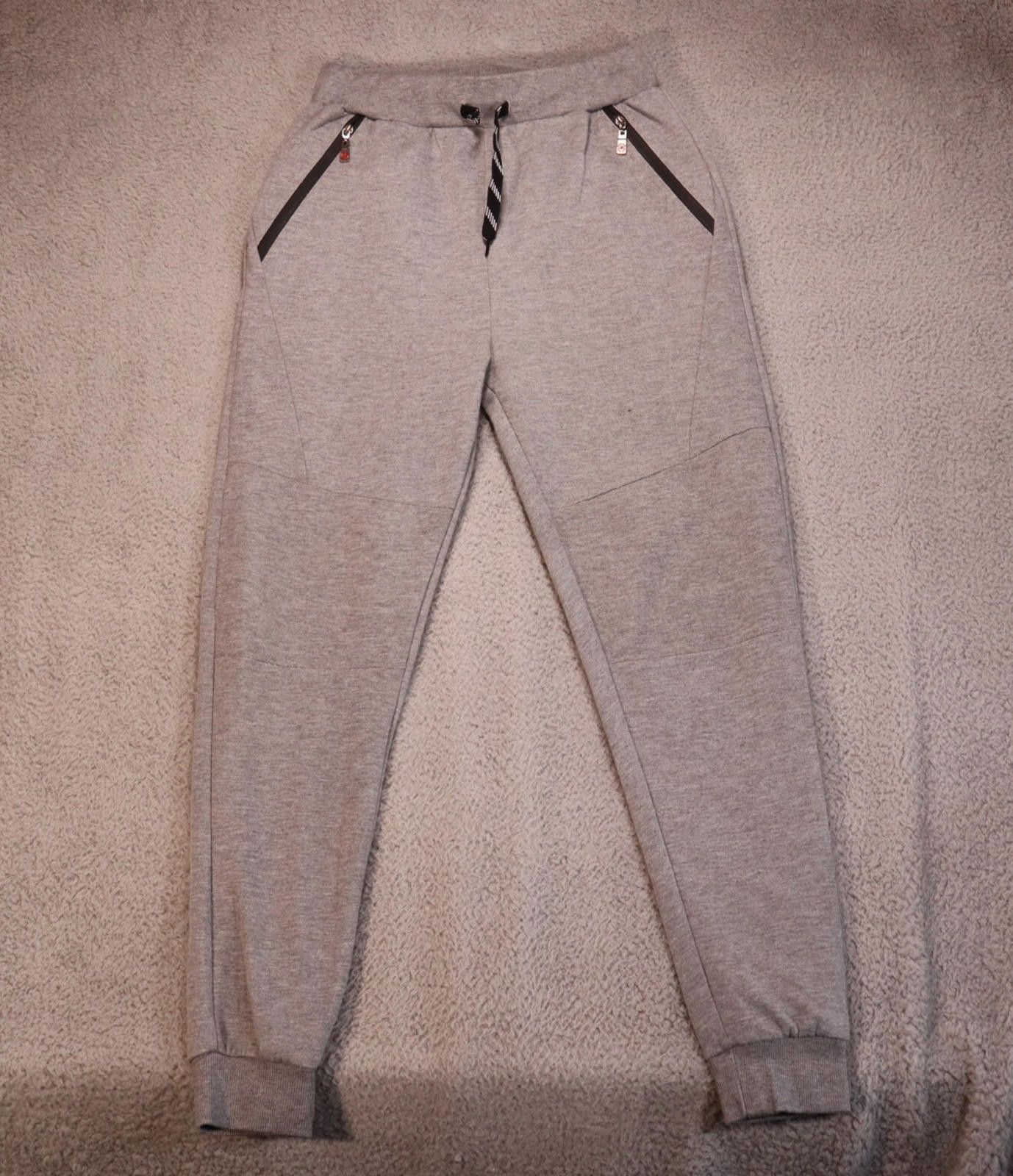 Mecca Mecca Sweatpants Jogger Grey Cuffed Zip Drawstring 3 pockets Size US 32 / EU 48 - 2 Thumbnail