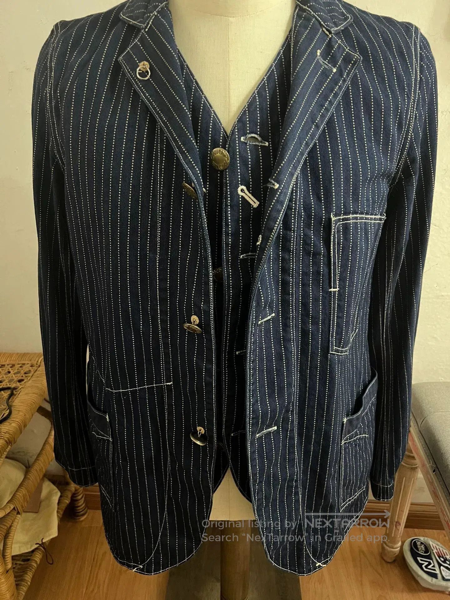 Freewheelers Freewheelers Discharge Print Coat & Vest Set. Size US M / EU 48-50 / 2 - 1 Thumbnail