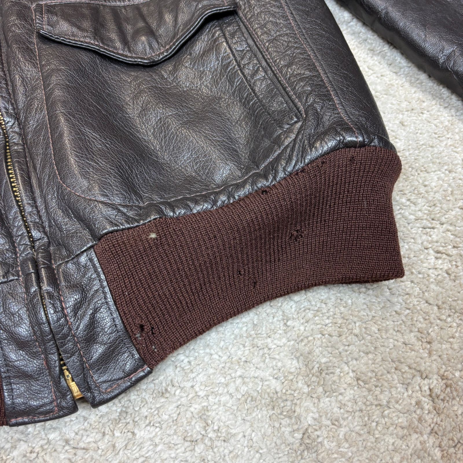 L.L. Bean Vintage 60s LL Bean Goatskin Leather Lambswool Jacket L Size US L / EU 52-54 / 3 - 13 Thumbnail