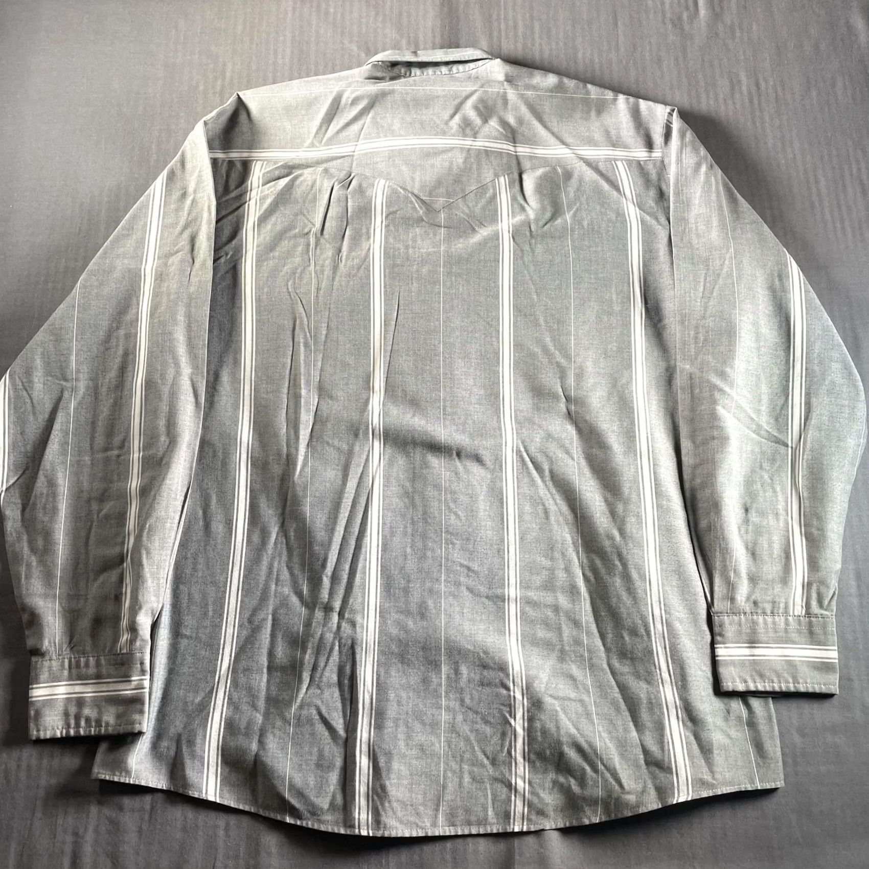 Roper Roper Shirt Mens XL Gray White Stripe Western Button-Down Long Sleeve Size US XL / EU 56 / 4 - 5 Thumbnail