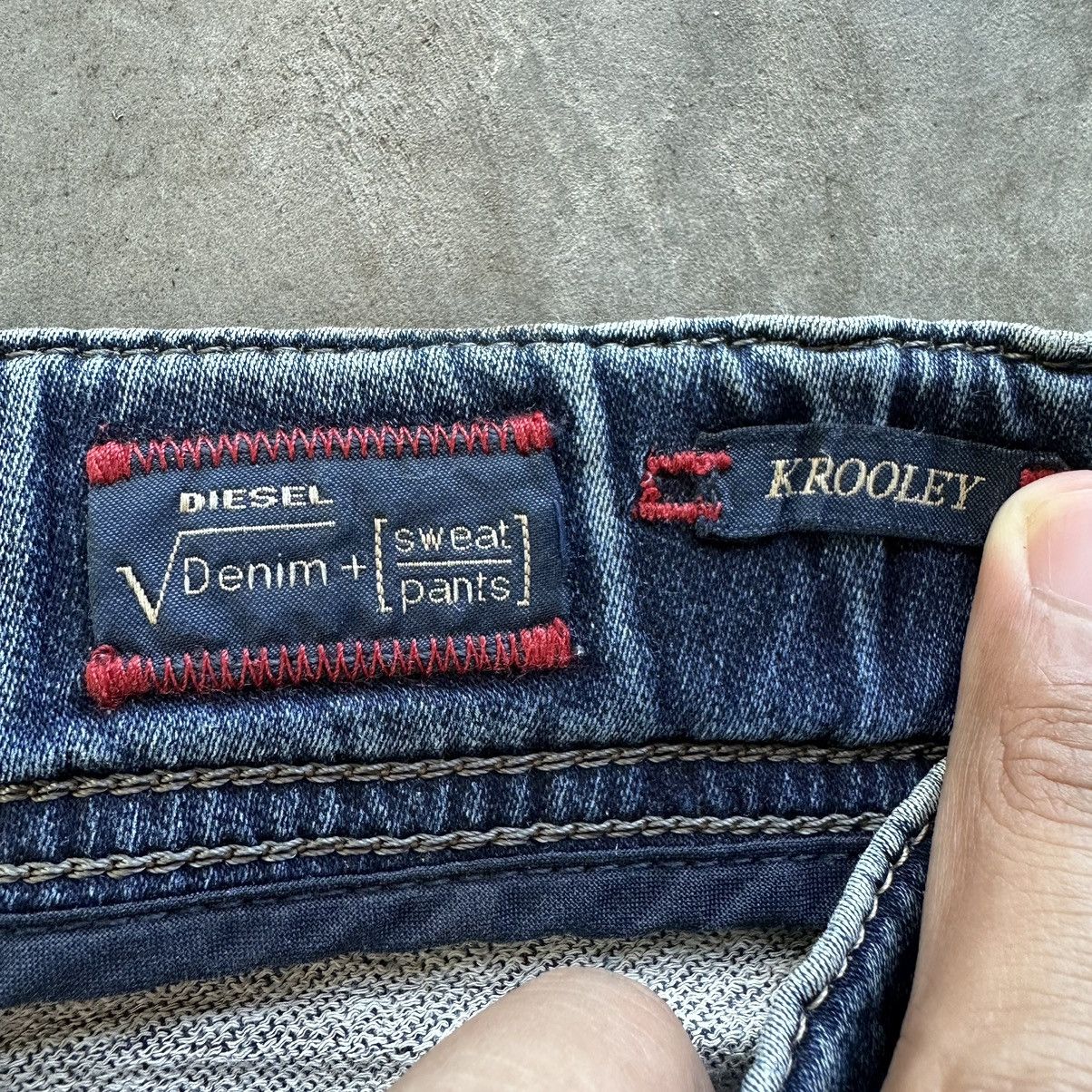 Japanese Brand Vintage Diesel Krooley Sweatpant Denim Distressed Faded Pant Size US 32 / EU 48 - 6 Thumbnail