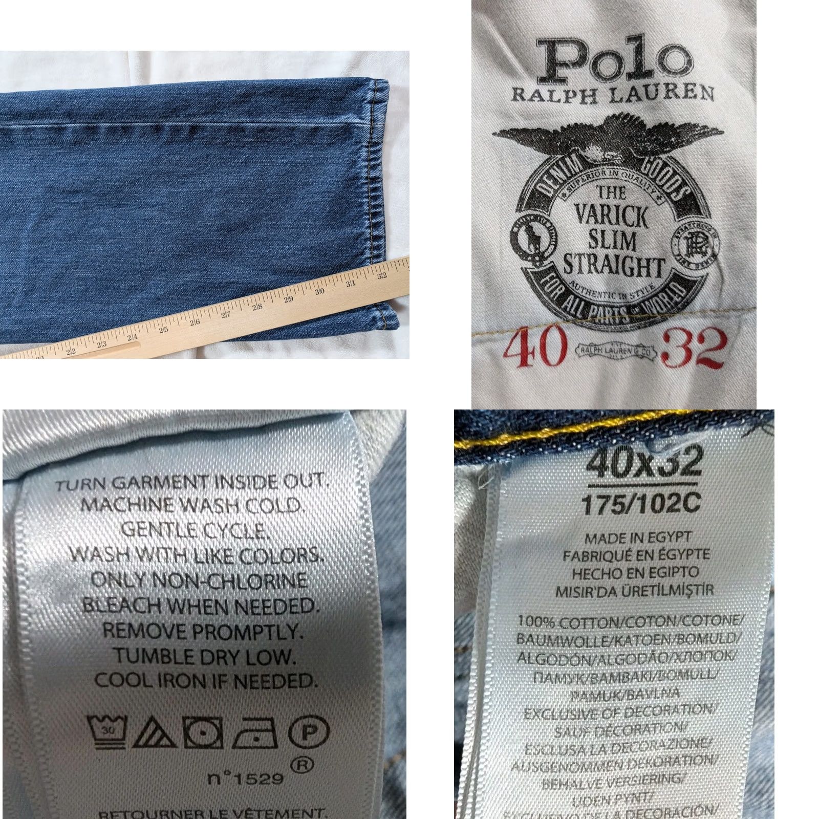 Polo Ralph Lauren Polo Ralph Lauren Jeans Slim Straight Varick Blue 40x32 Men’s Denim Vintage No Size US L / EU 52-54 / 3 - 9 Thumbnail