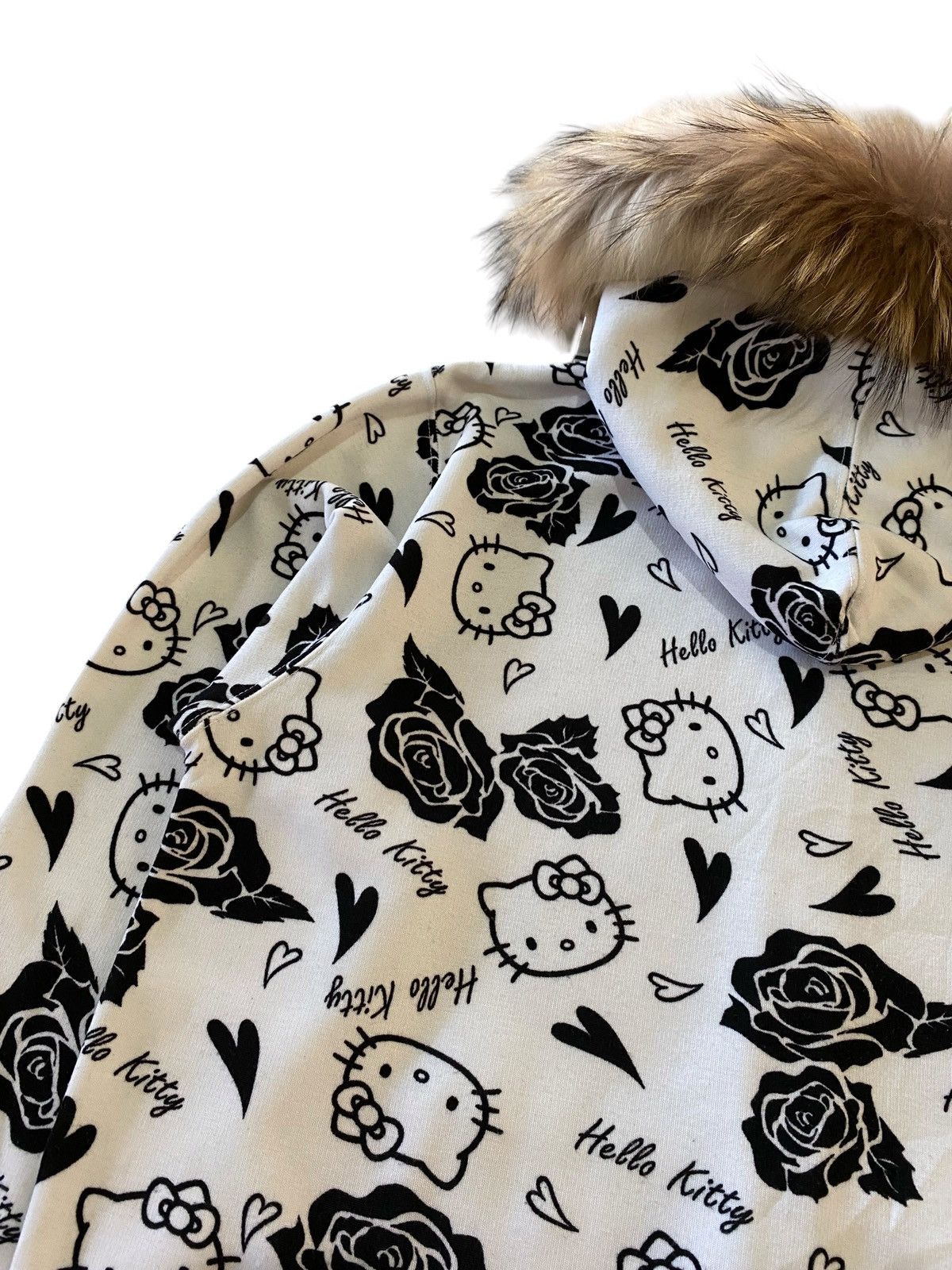 Japanese Brand Fur Hello Kitty Japan All Over Print Zip Hoodie Black White Size US M / EU 48-50 / 2 - 11 Thumbnail