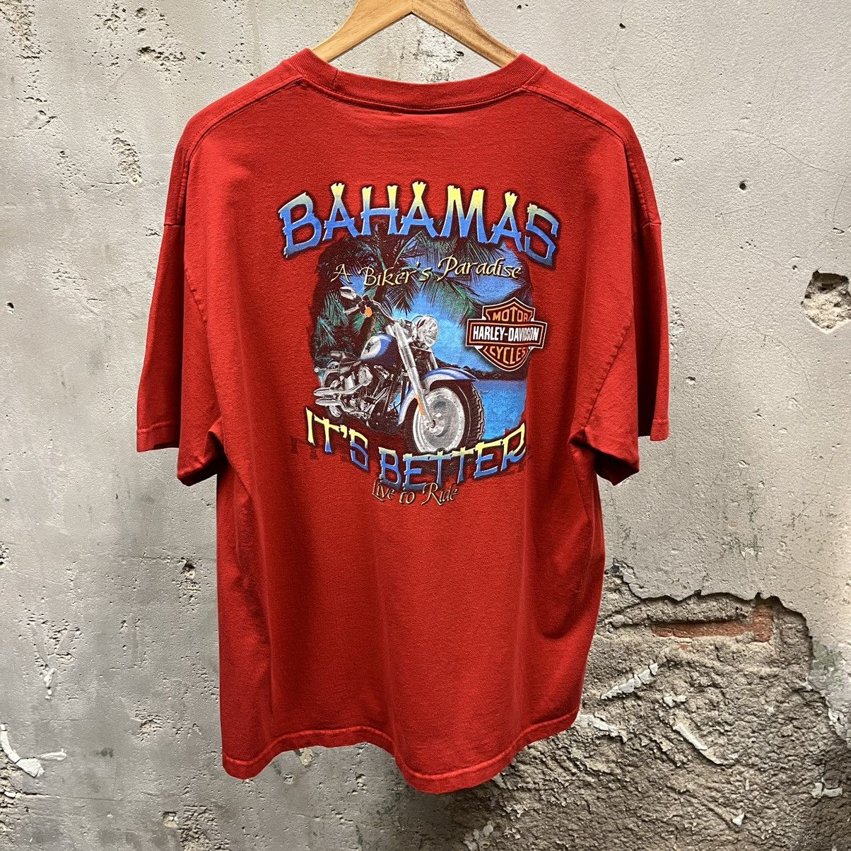 Harley Davidson × Vintage Harley Davidson Red Bahamas Short Sleeve T-Shirt XL Biker Size US XL / EU 56 / 4 - 5 Thumbnail