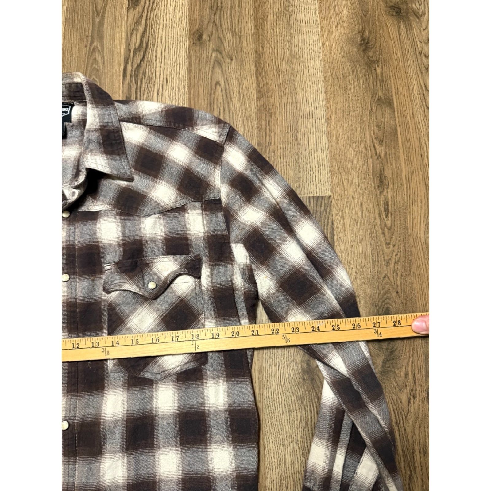 Vintage Work N Sport Shirt, Men's Size Large, Brown White Plaid Long Sleeve Button Up Size US L / EU 52-54 / 3 - 6 Thumbnail