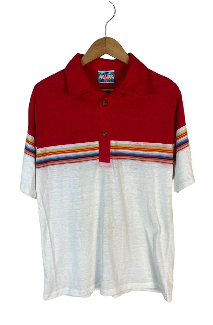 Vintage Vintage pipeline rainbow stripe polo shirt Size US M / EU 48-50 / 2 - 1 Thumbnail