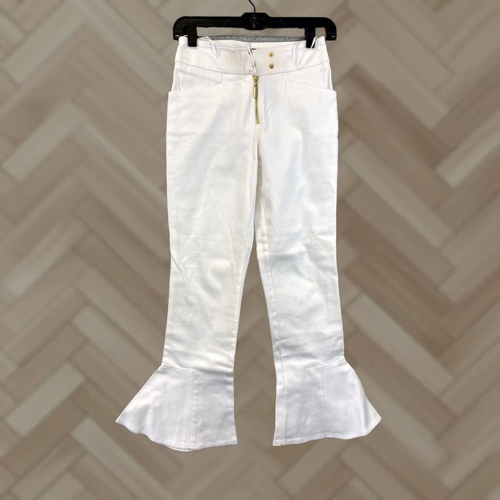 Topshop Topshop Women’s Slim Skinny Denim Pants White Size 2 26" Waist 26" Hips Zip Mid Rise Vintage No Leather Elephant Legs Jeans Mens Women Girls? Size 26" / US 2 / IT 38 - 1 Thumbnail
