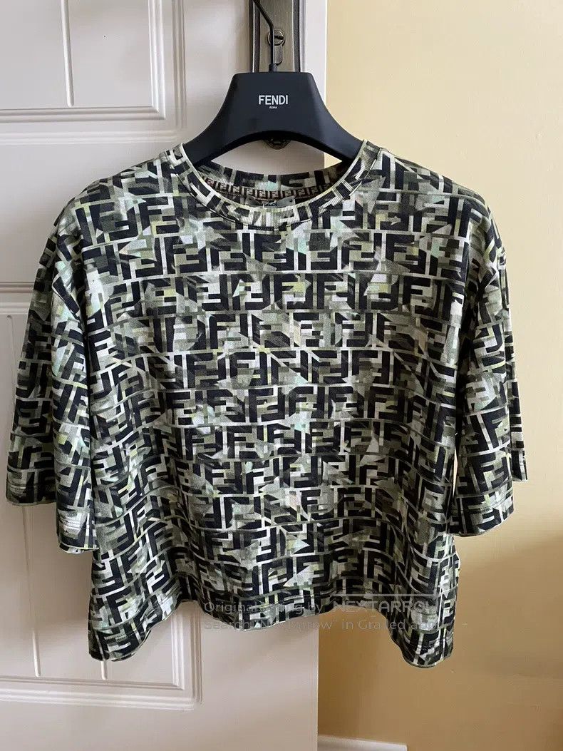 Fendi Fendi Double F Logo Printed Short Sleeve T-Shirt Size M / US 6-8 / IT 42-44 - 1 Thumbnail