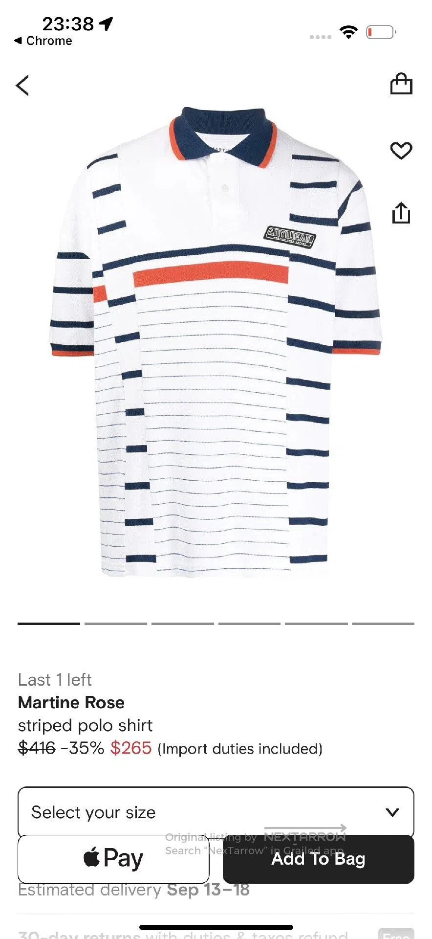 Martine Rose asymmetric cut polo shirt in xl size. Size US XL / EU 56 / 4 - 4 Thumbnail