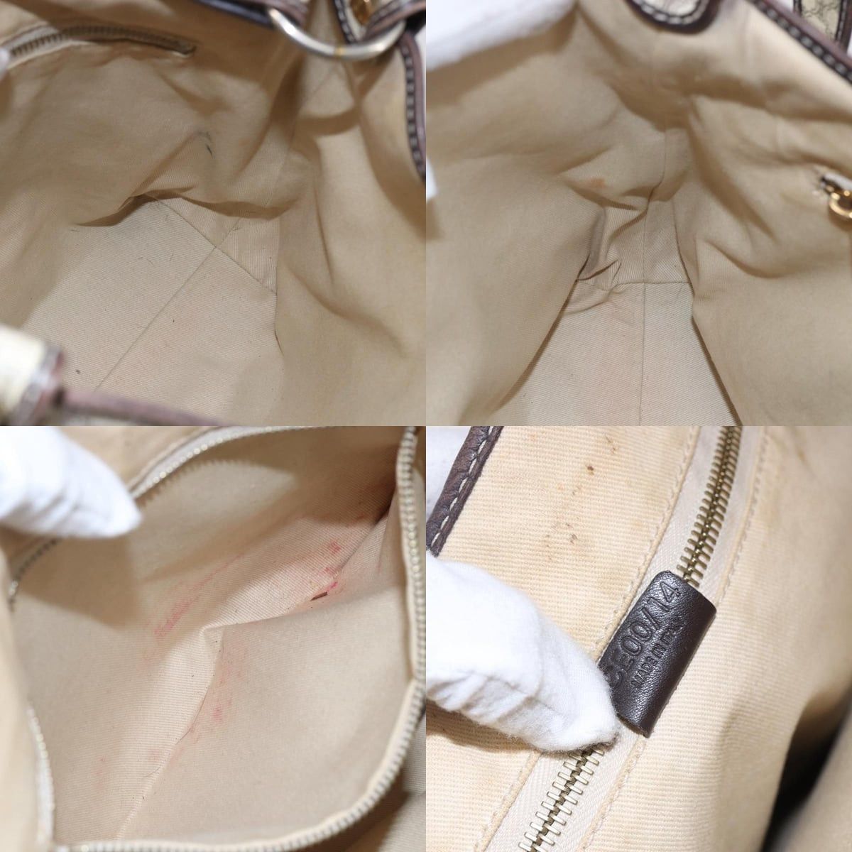 Celine CELINE Macadam Canvas Shoulder Bag Pvc Leather White Gold Size ONE SIZE - 12 Thumbnail