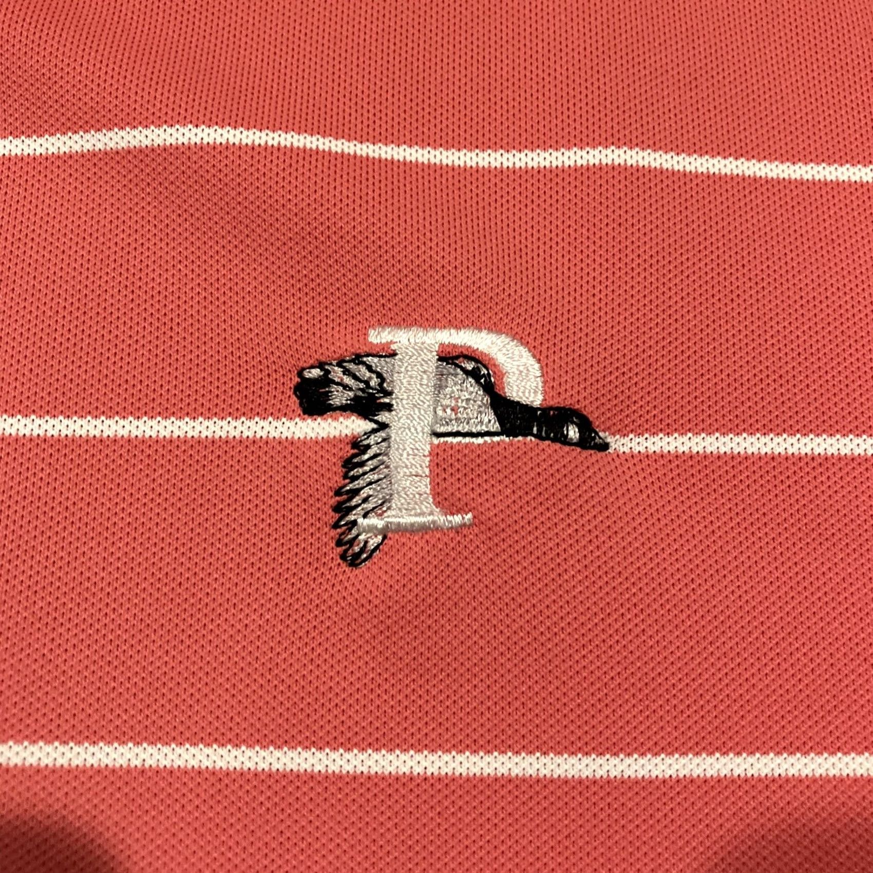 Peter Millar Peter Millar Summer Comfort Large Coral Striped Golf Polo Embroidered Logo Size US L / EU 52-54 / 3 - 2 Thumbnail