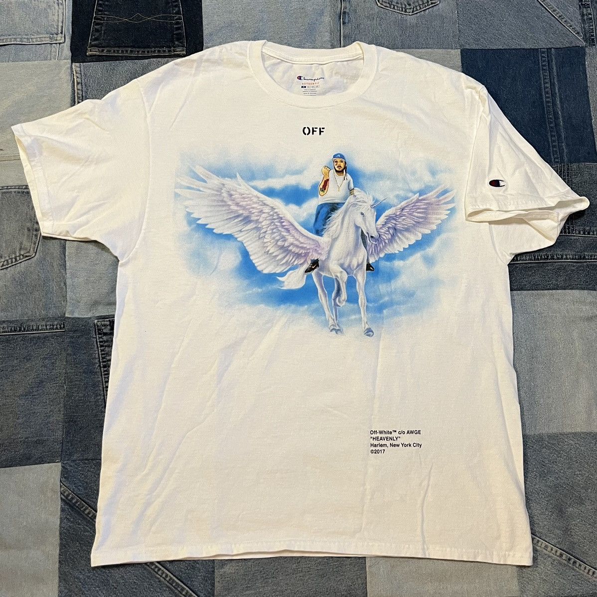 image of Champion x Off White 2016 Off-White Asap Yams Memorial T Shirt Xl, Men's