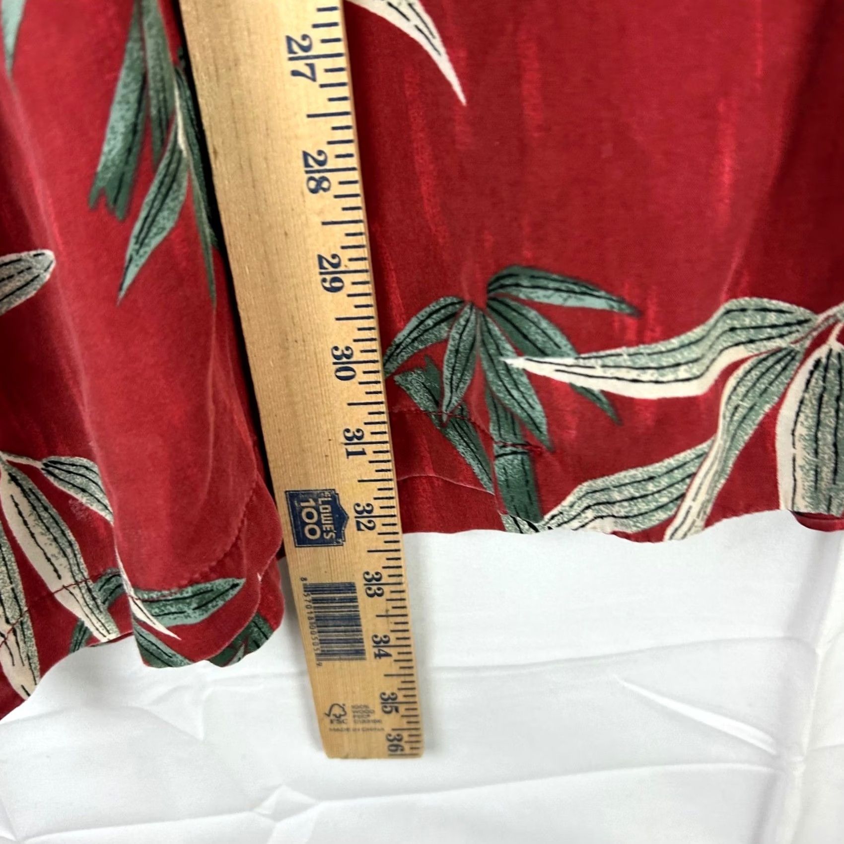 Paradise Found Paradise Found Hawaiian Shirt Mens 3XL Red Bamboo Leaf Print Button-Down Aloha Vintage Relaxed Casual Summer Size US XXL / EU 58 / 5 - 6 Thumbnail