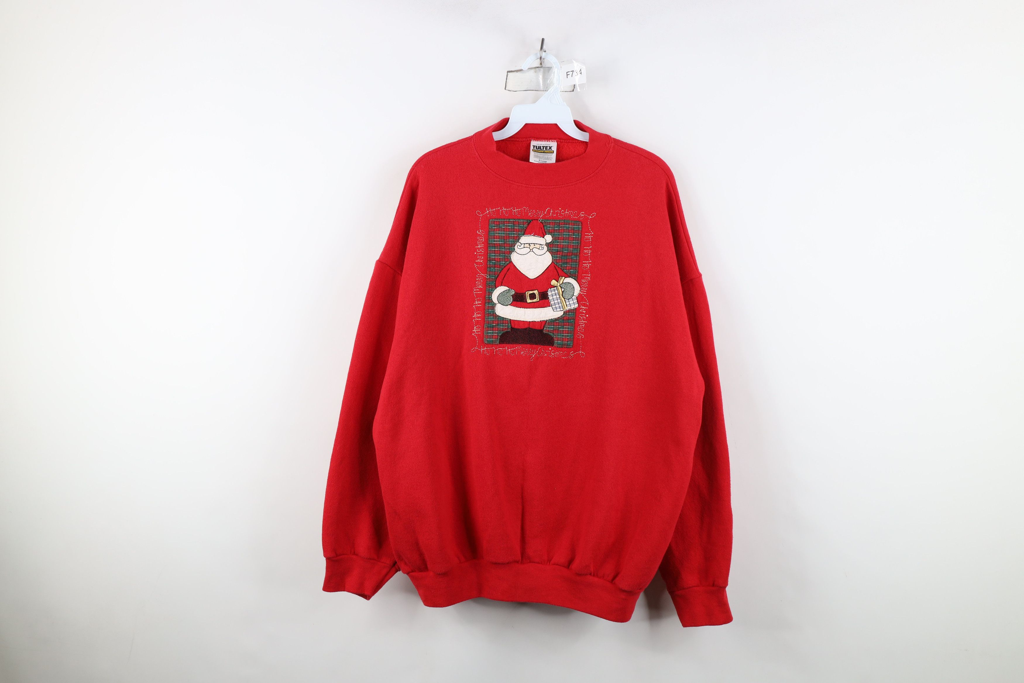 Vintage Vintage 90s Streetwear Santa Claus Christmas Sweatshirt Red Size XL / US 12-14 / IT 48-50 - 1 Thumbnail