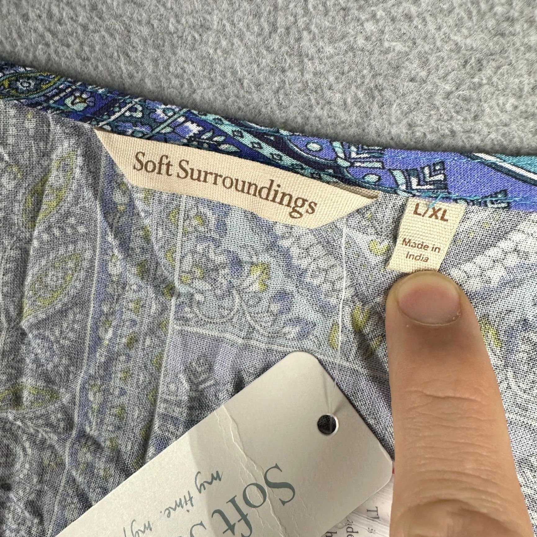 Soft Surroundings Soft Surroundings Jinda Kimono Jacket Womens L/XL Blue Paisley Beaded Boho NWT Size L / US 10 / IT 46 - 2 Thumbnail
