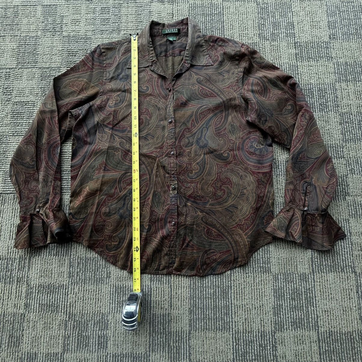 Ralph Lauren Vtg Ralph Lauren Paisley Silk Bell Sleeve Button-Up Shirt Size L / US 10 / IT 46 - 5 Thumbnail