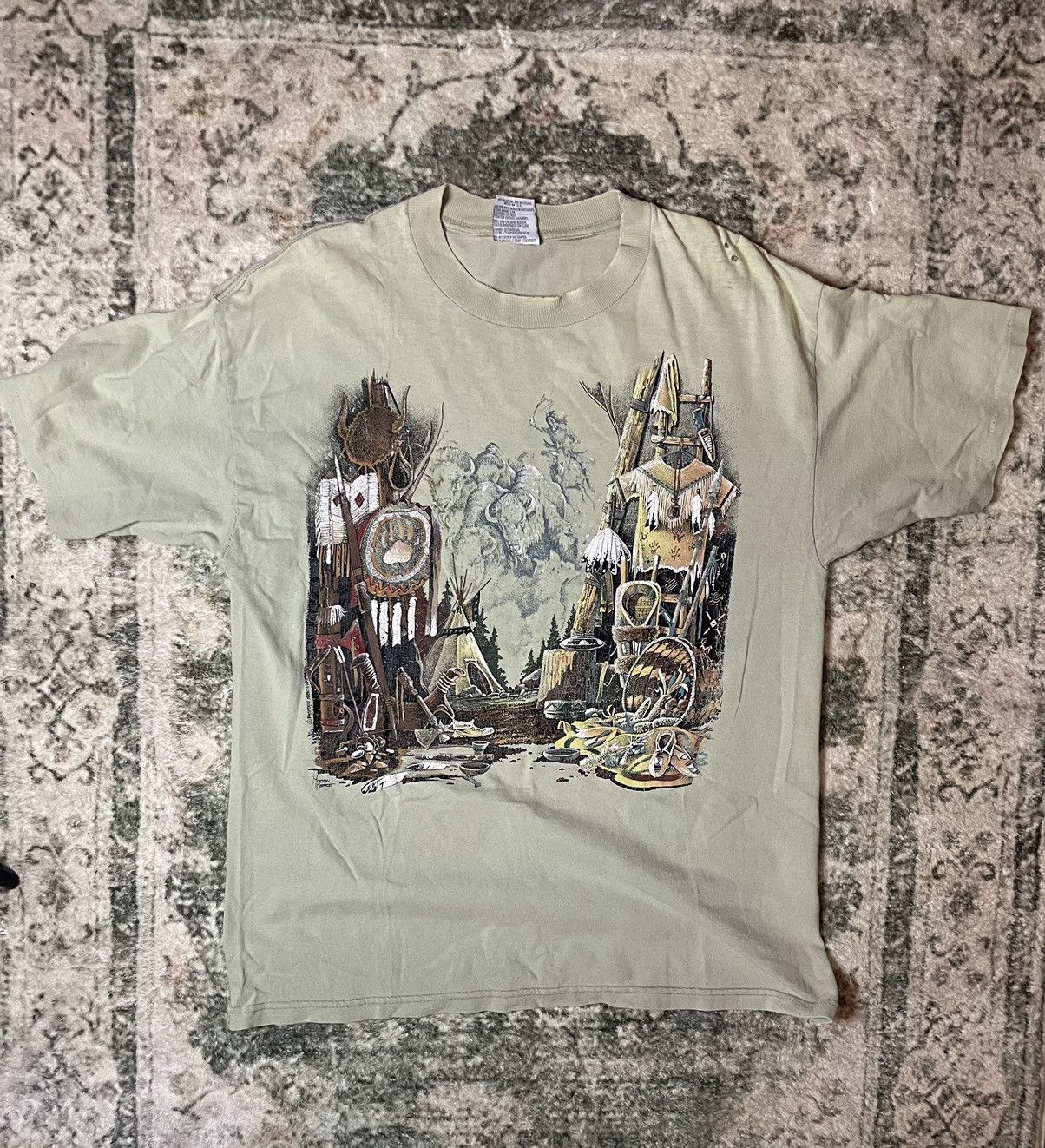 Vintage Native American Camp T-shirt Size US L / EU 52-54 / 3 - 1 Thumbnail
