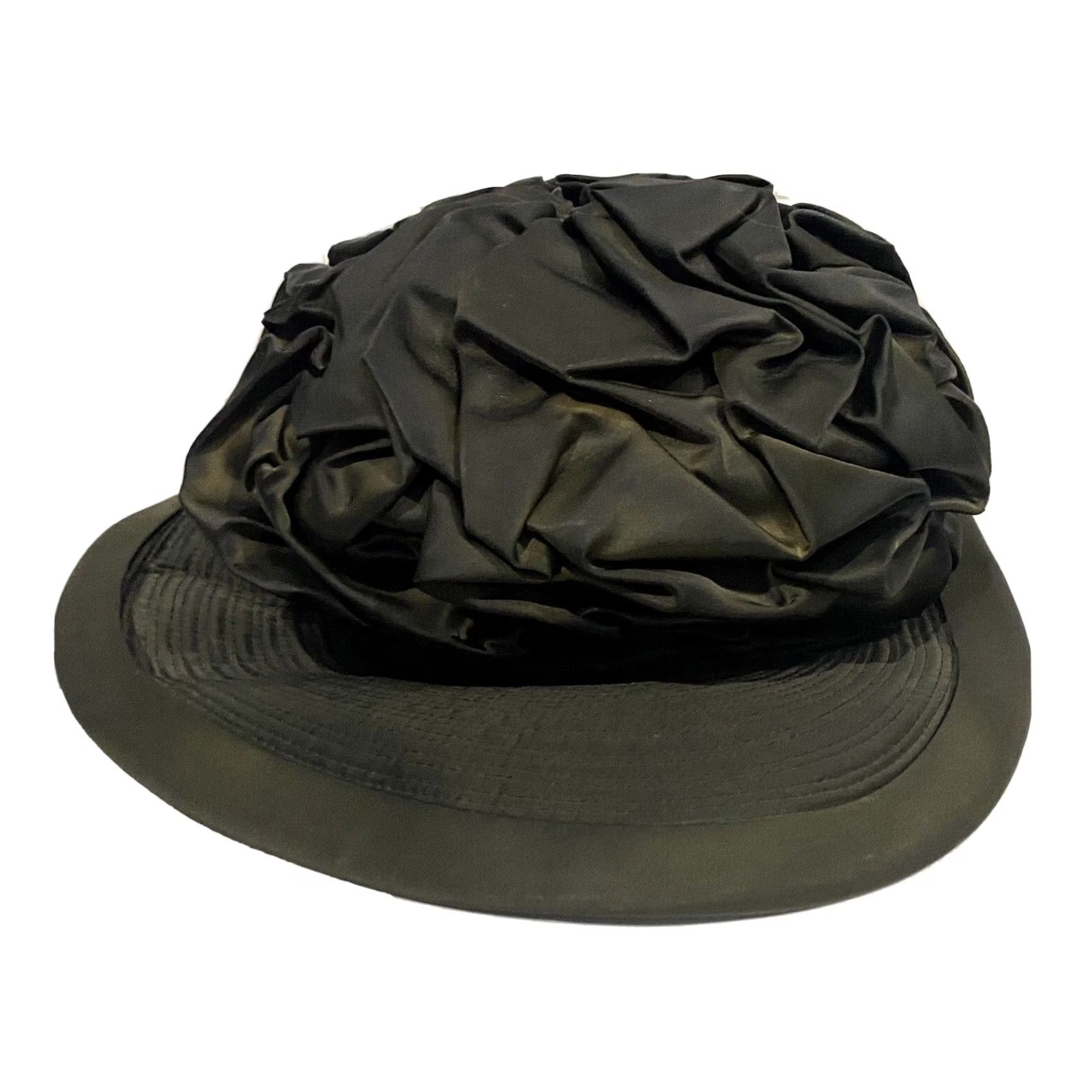 Vintage VINTAGE Charo Hat 1950s Women’s Dark Green Satin Bow Size ONE SIZE - 7 Thumbnail