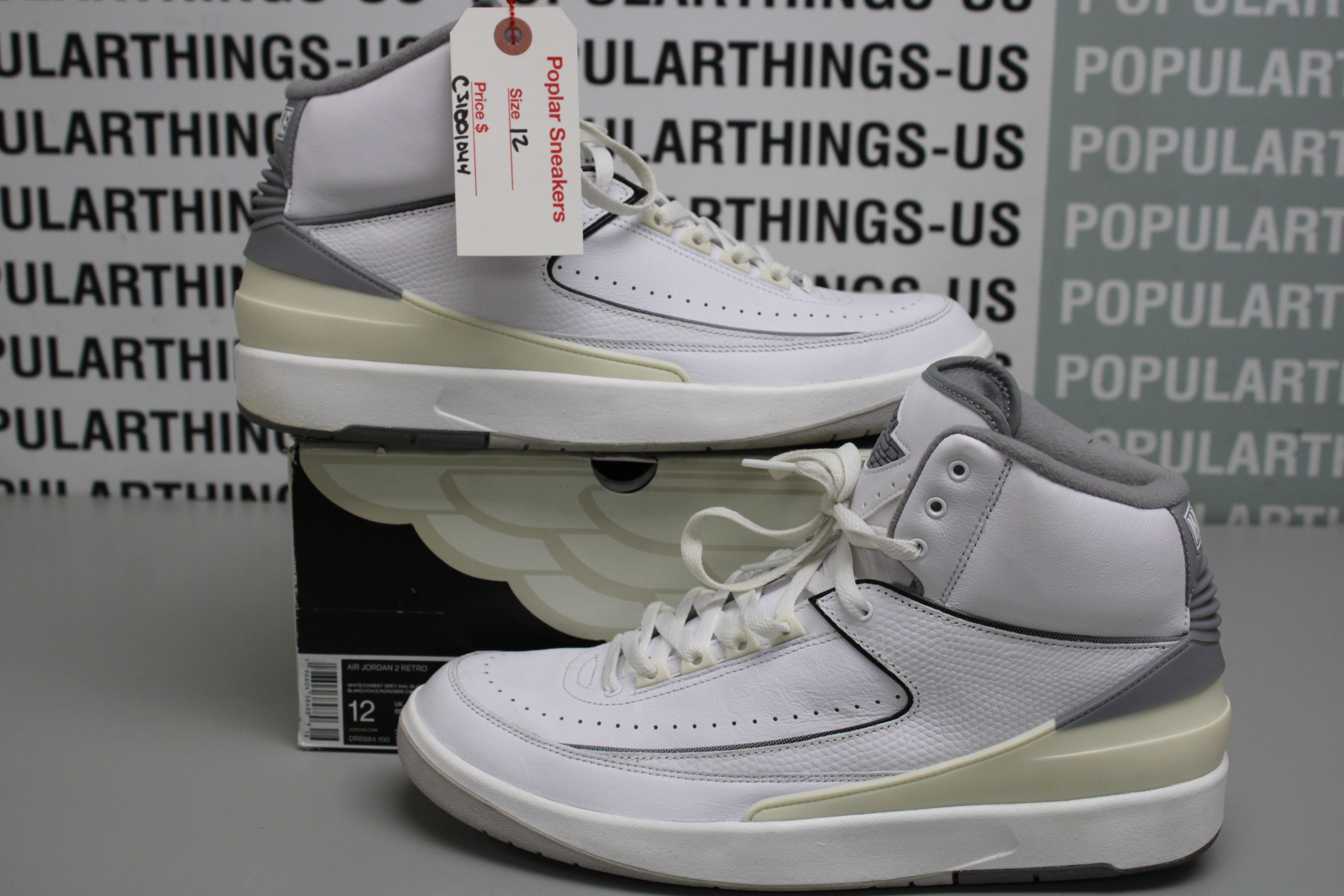 image of Air Jordan 2 Retro White Cement Size 12 Shoes, Men's