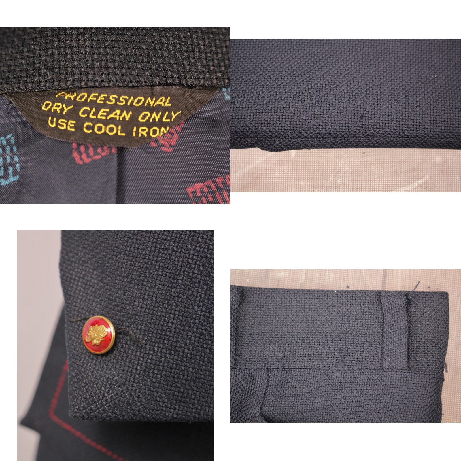 Vintage VINTAGE Mens VTG 70s 2 PC Navy Blue & Red Leisure Suit W Tie Sz L Polyester 1970s Size 42R - 9 Thumbnail