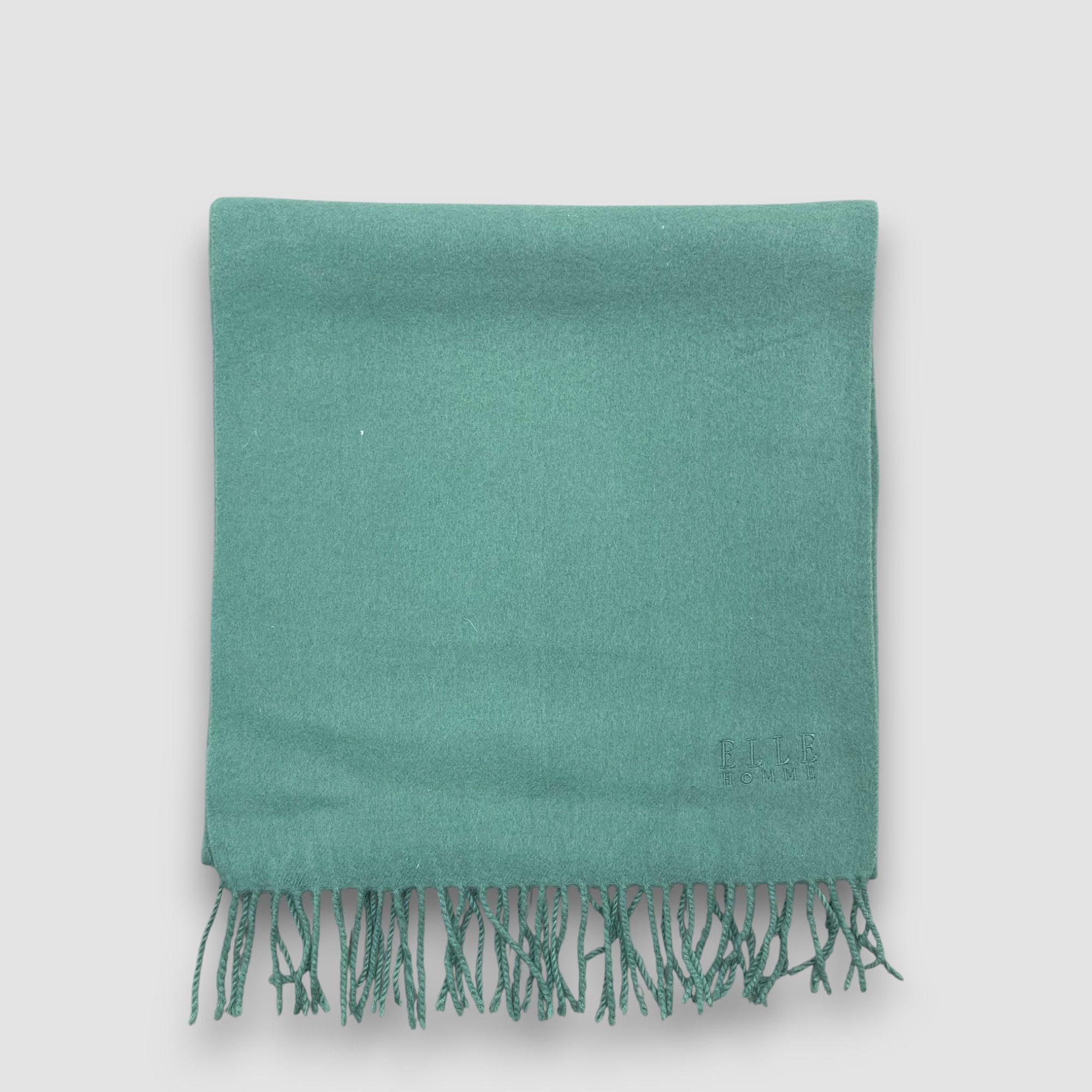 Japanese Brand Vintage Elle Homme Scarf Muffler Wool Winter Fringe Scarves Size ONE SIZE - 2 Thumbnail