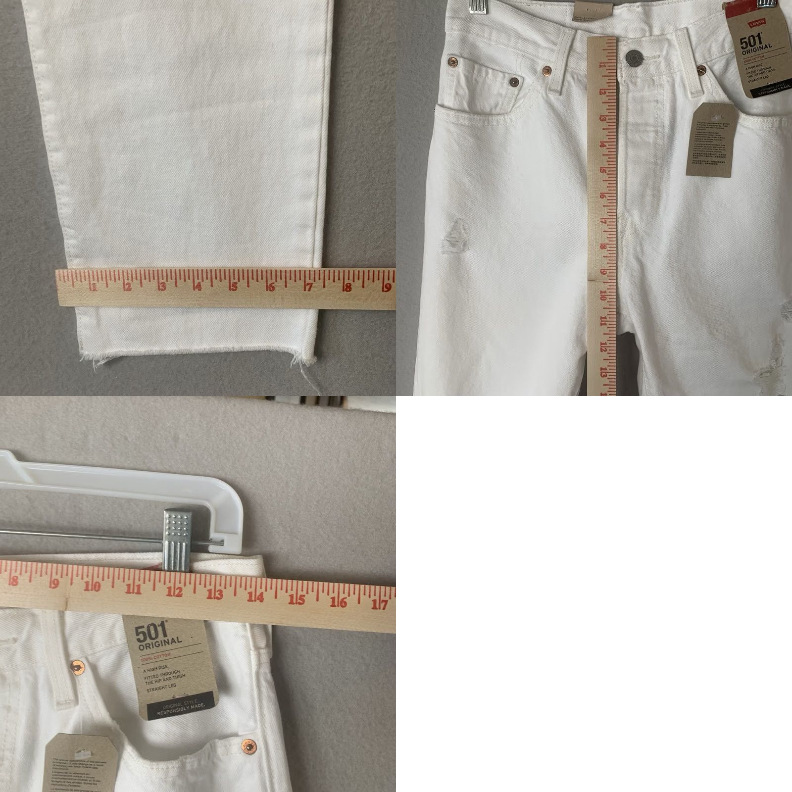 Levi's VINTAGE Levi's 501 Jeans Women 27x30 White Original Hi Rise Distressed Raw Hem Grunge Jeans Size 27" / US 4 / IT 40 - 8 Thumbnail