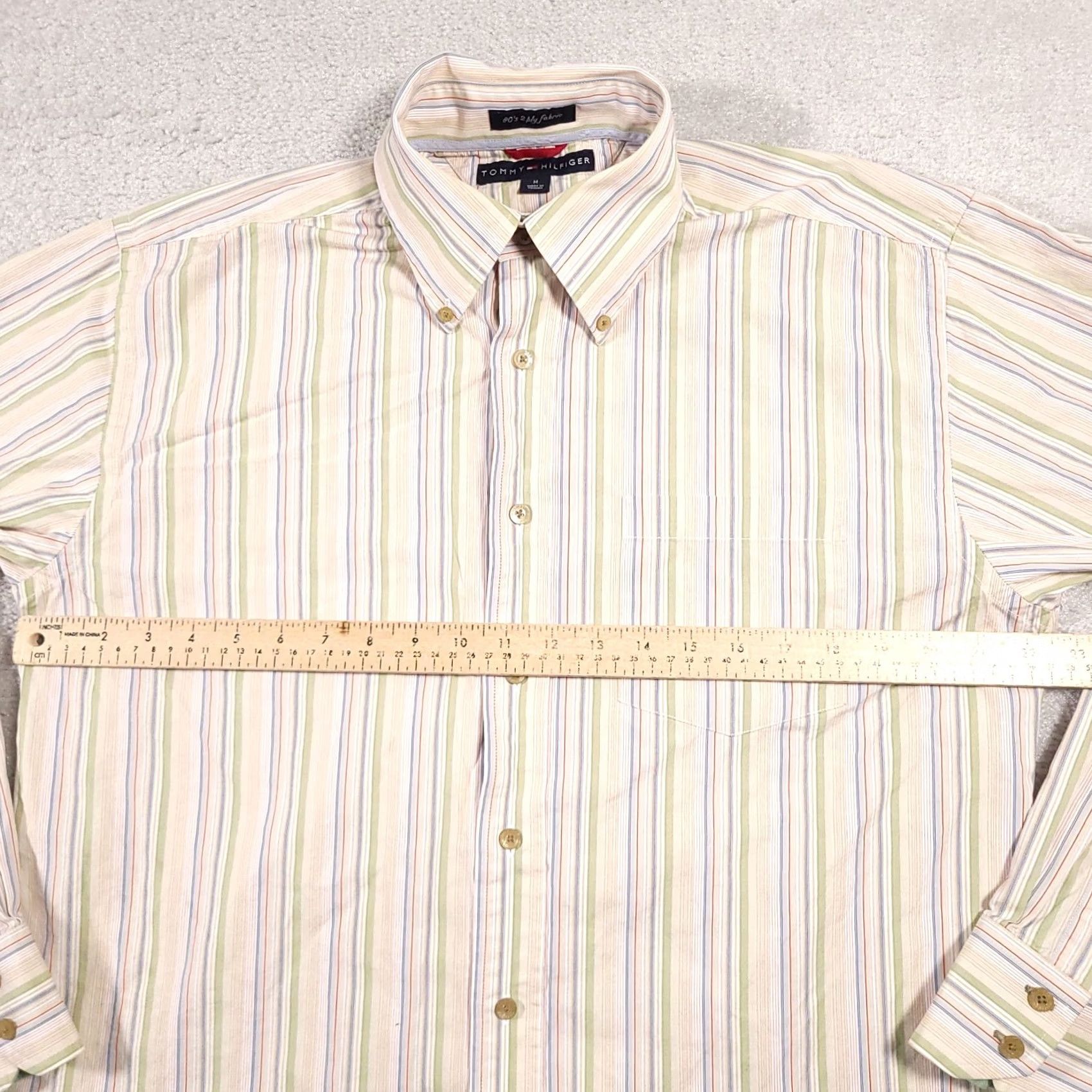 Tommy Hilfiger Tommy Hilfiger Shirt Mens Medium Striped 80s 2 Ply Long Sleeve Button-Down Pocket Multi Color Size US M / EU 48-50 / 2 - 7 Thumbnail