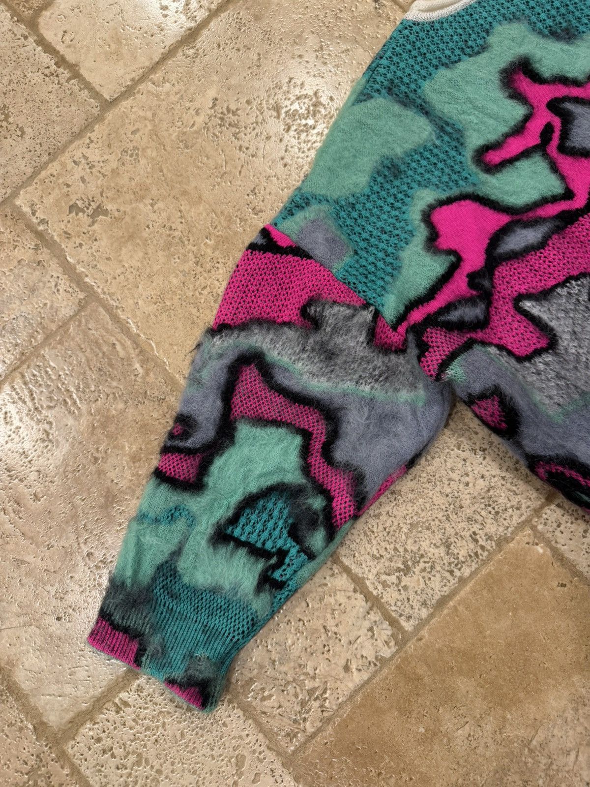 Loewe Loewe Oversized Multi Camo Jacquard-Knit Mohair Crew Sweater Size US S / EU 44-46 / 1 - 14 Thumbnail