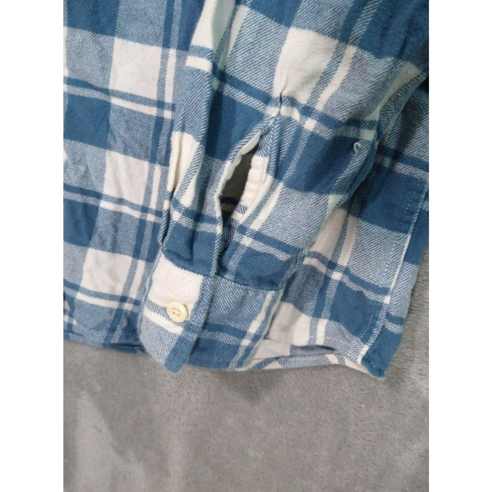 American Eagle Outfitters American Eagle Flannel Shirt Mens Medium Blue White Plaid Super Soft Button-Up Long Sleeve Size US M / EU 48-50 / 2 - 3 Thumbnail