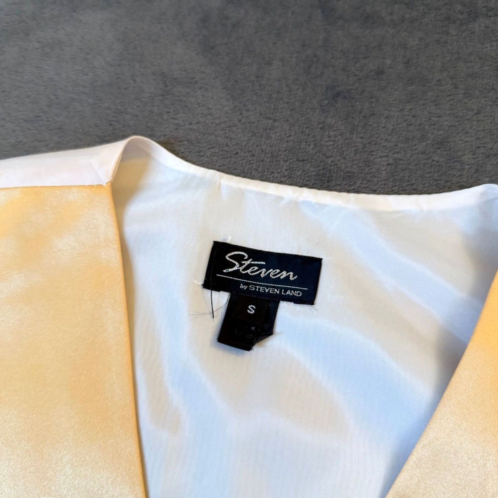 Vintage Steven Land Formal Tuxedo Vest Mens Small Gold Satin Adjustable Back Strap Adjustable Strap Vest Satin Finish Size US S / EU 44-46 / 1 - 3 Thumbnail