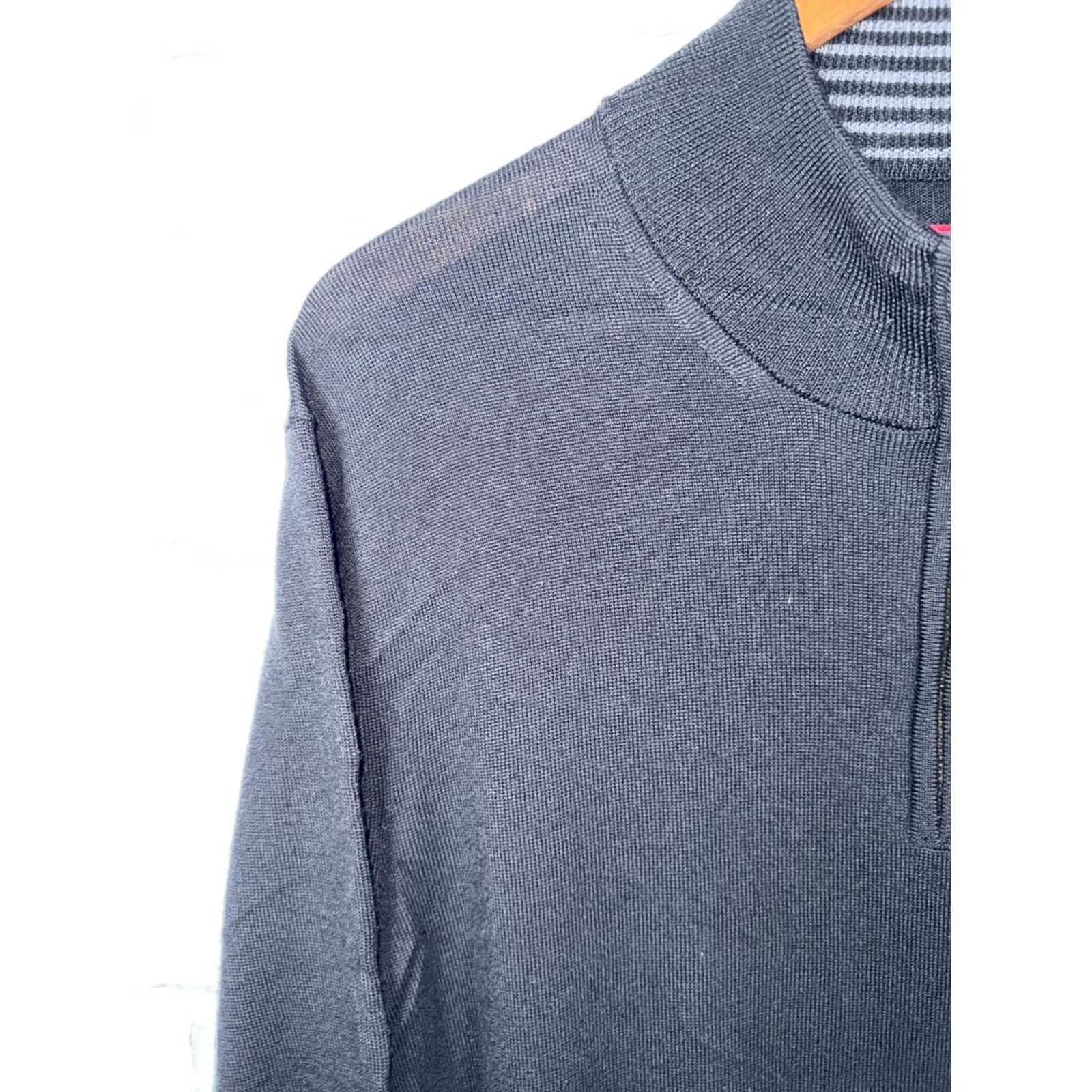 UNTUCKit UNTUCKit Sweater Mens Large Merino Wool Pullover Mock Neck 1/4 Zip Black Size US L / EU 52-54 / 3 - 6 Thumbnail