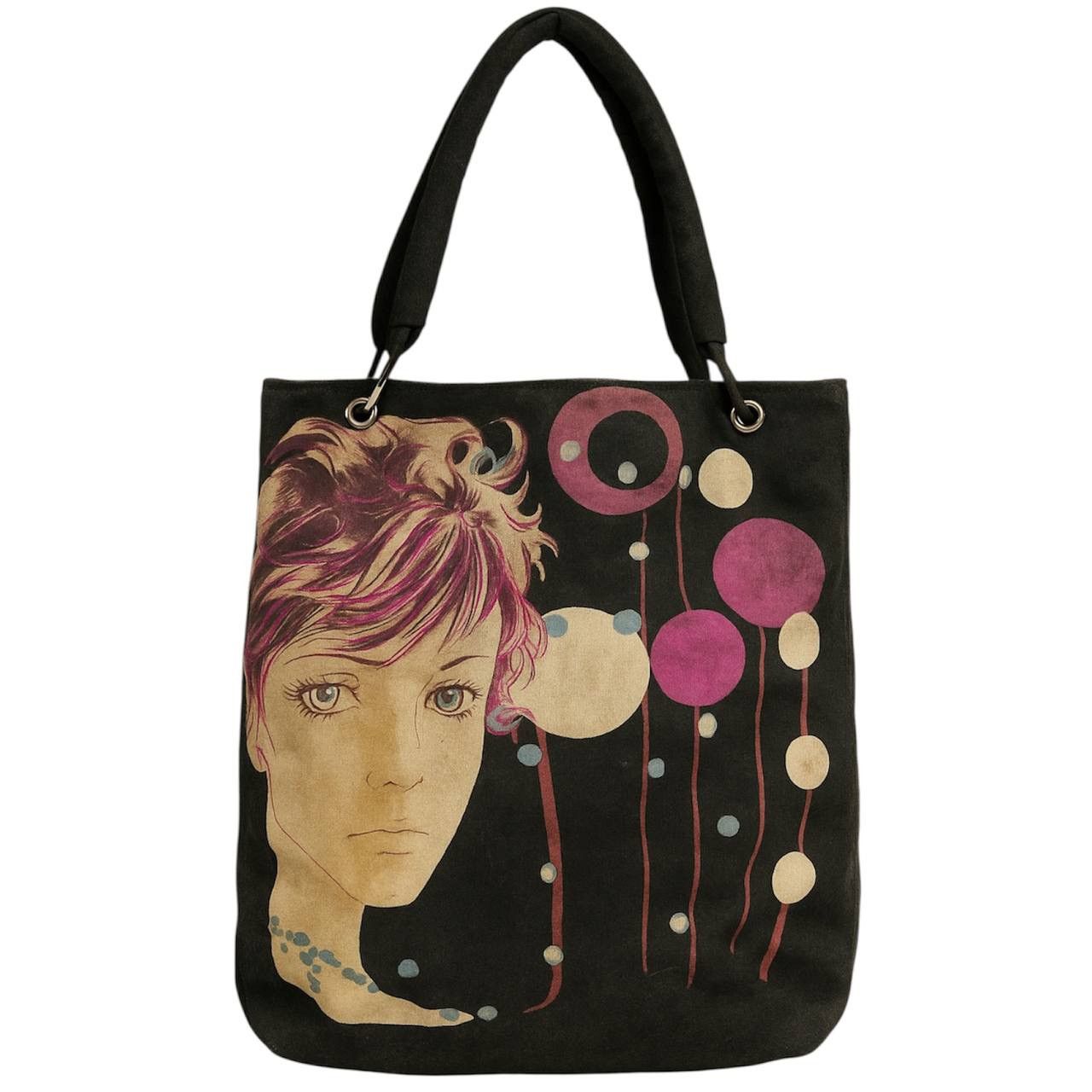 Custo Barcelona 90S RARE CUSTO BARCELONA GEISHA PRINT JAPANESE ART TOTE BAG Size ONE SIZE - 1 Thumbnail