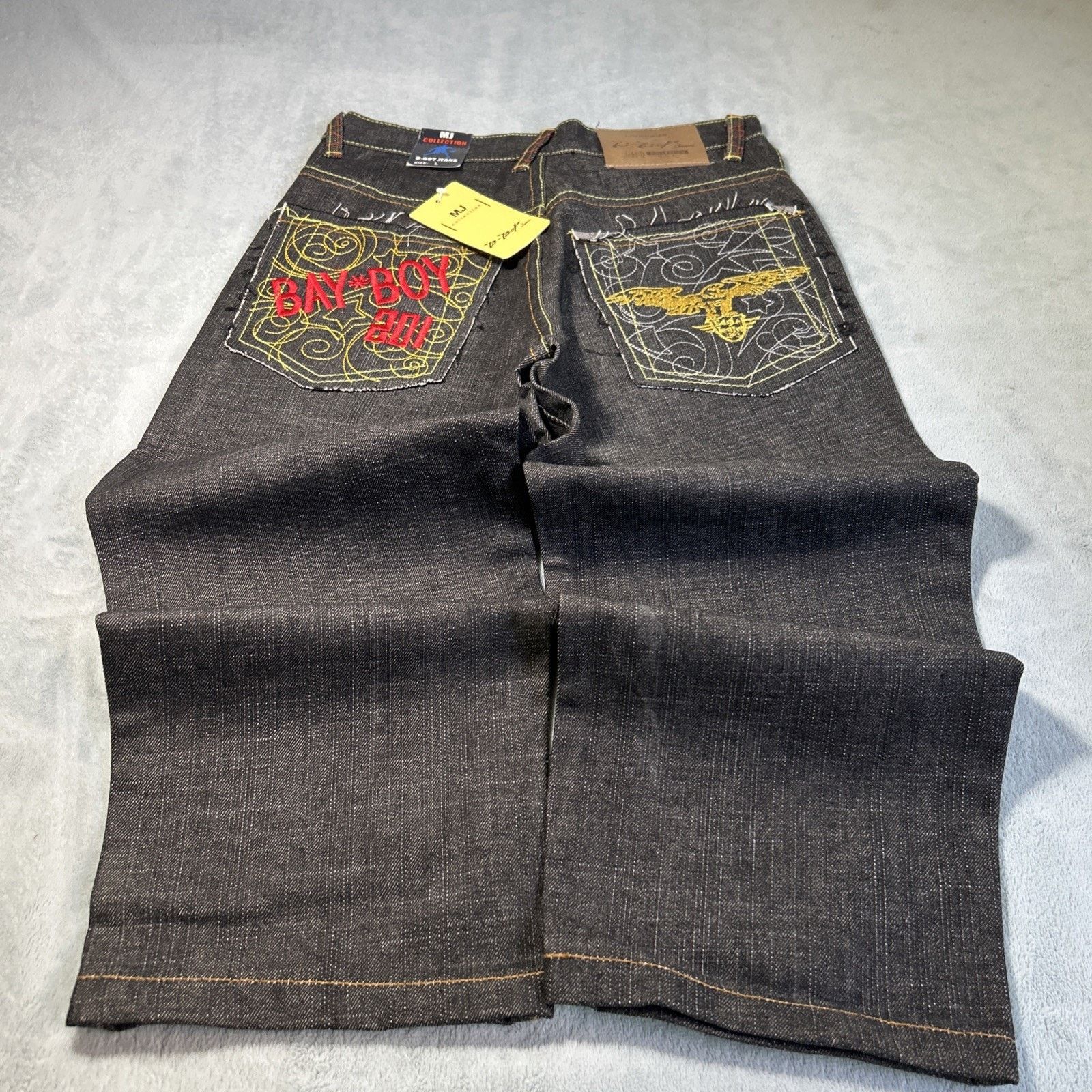 JNCO Beyond Baggy Embroidered Jeans Youth Large 27x20 Loose Wide Size US 27 - 1 Thumbnail