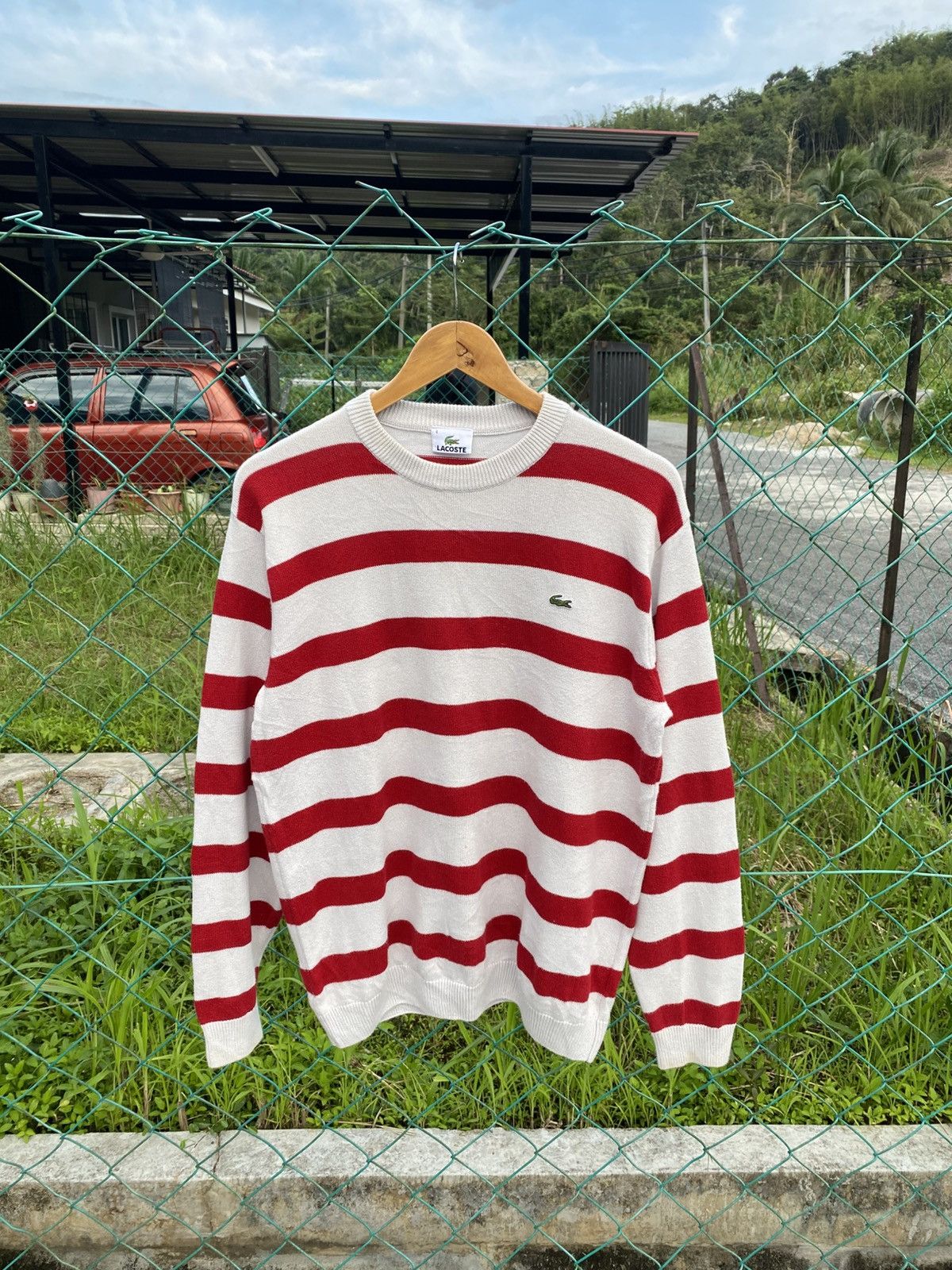 Lacoste SS Lacoste red striped knitwear Size US L / EU 52-54 / 3 - 1 Thumbnail