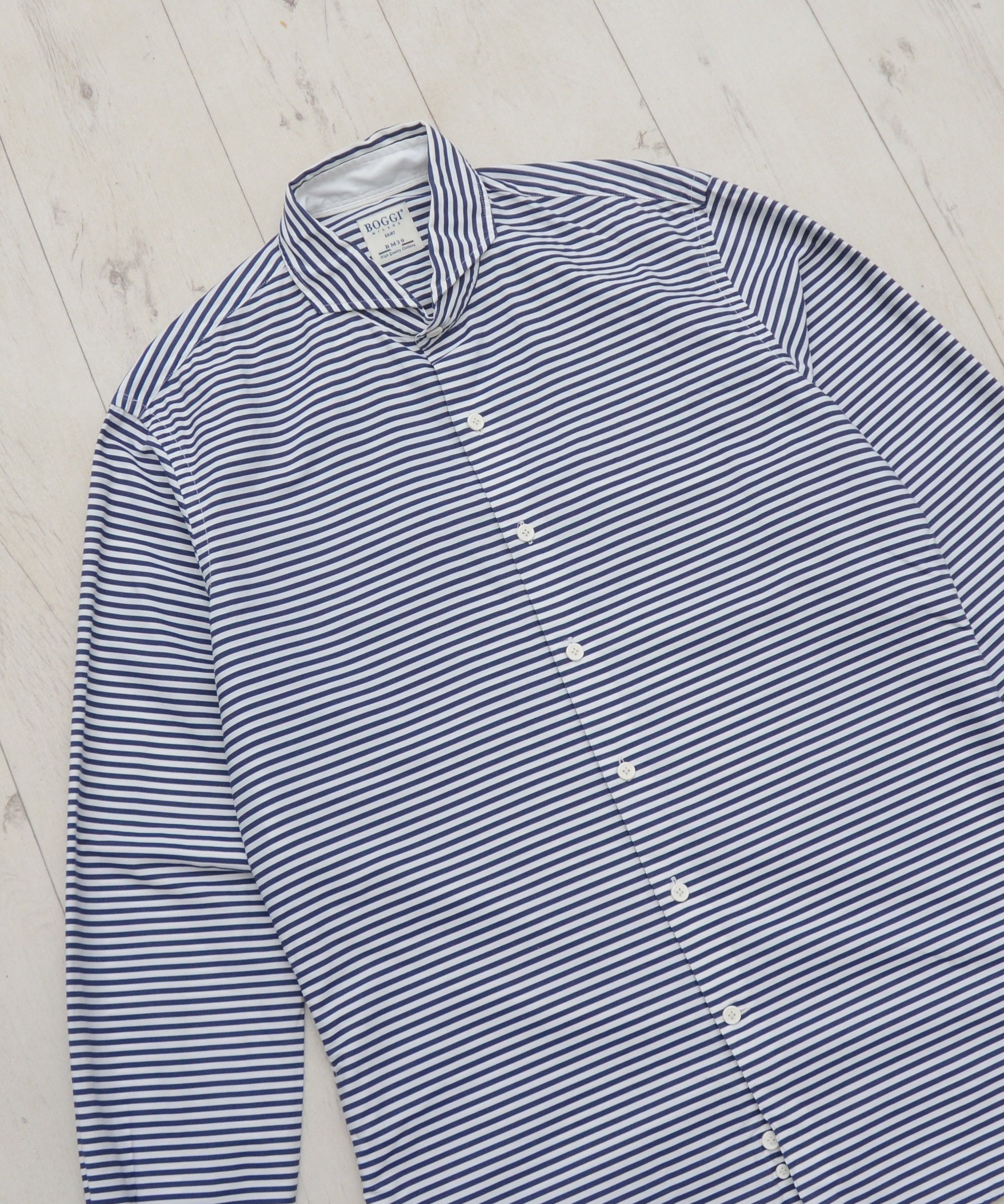 Boggi Boggi Luxury Long Sleeve Button Up Striped Shirt Size US M / EU 48-50 / 2 - 3 Thumbnail