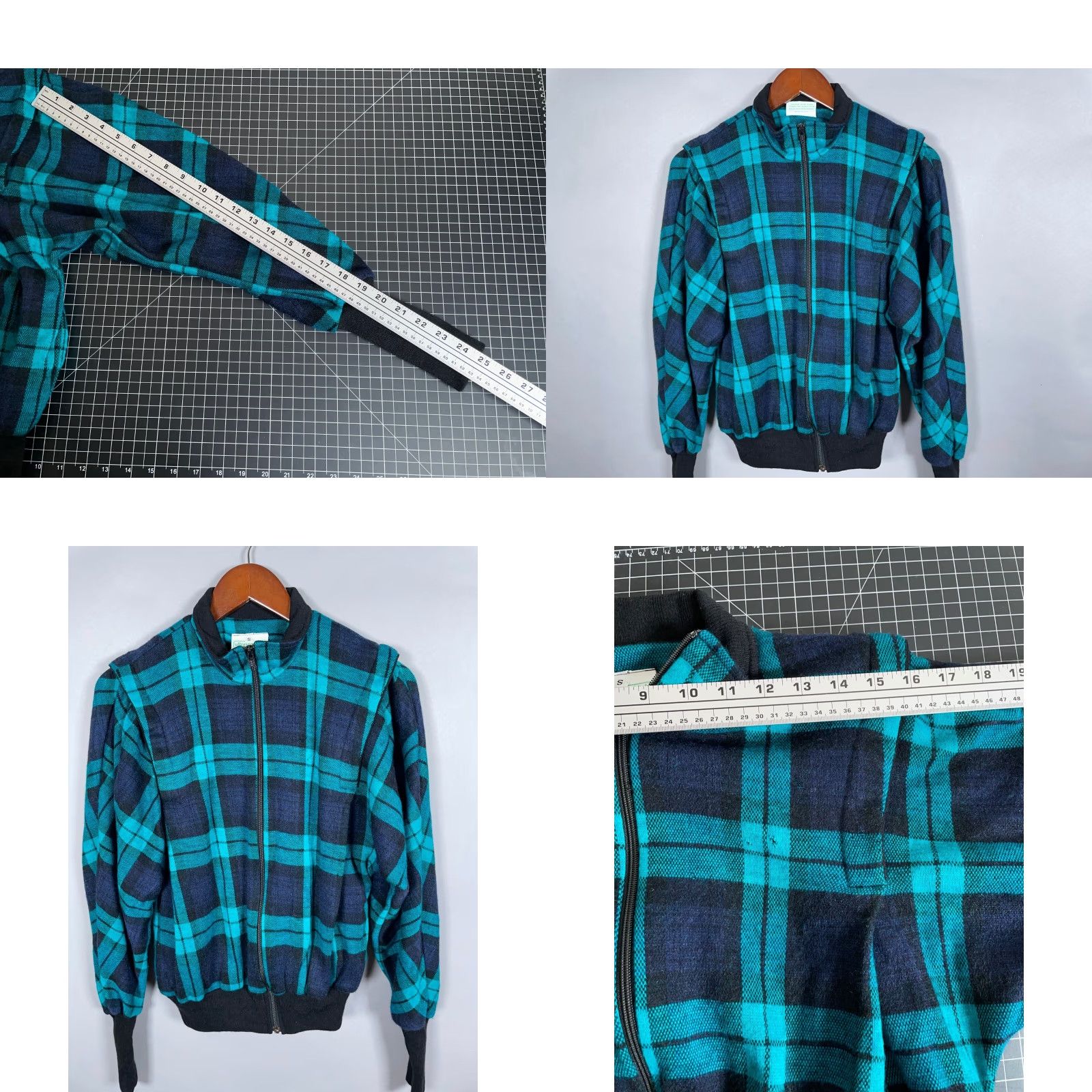 Vintage VINTAGE 80s Men's Full-Zip Cardigan Sweater Adults Small Plaid Knit Lightweight Made in USA Size US S / EU 44-46 / 1 - 8 Thumbnail