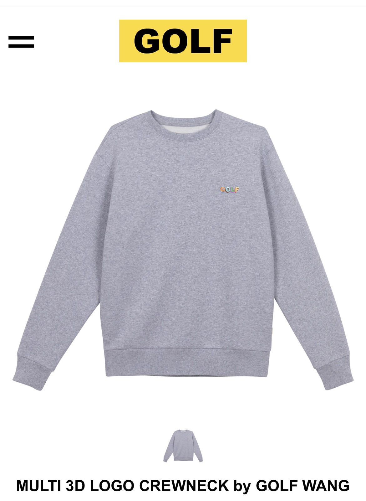 Golf Wang GOLF WANG grey multi 3D logo crewneck Grailed