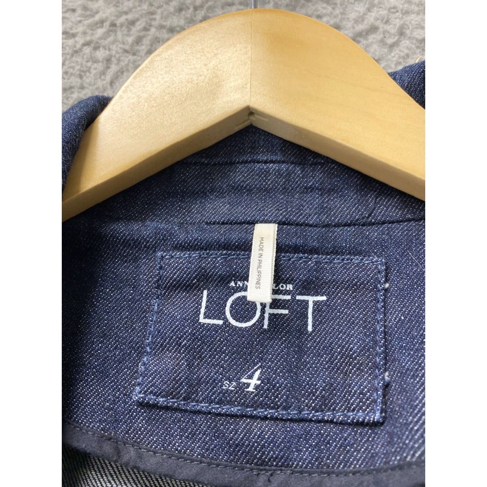 Loft VINTAGE LOFT Women Blazer Jacket Casual Workwear Party Denim Blue Size 4 Size 27" / US 4 / IT 40 - 4 Thumbnail