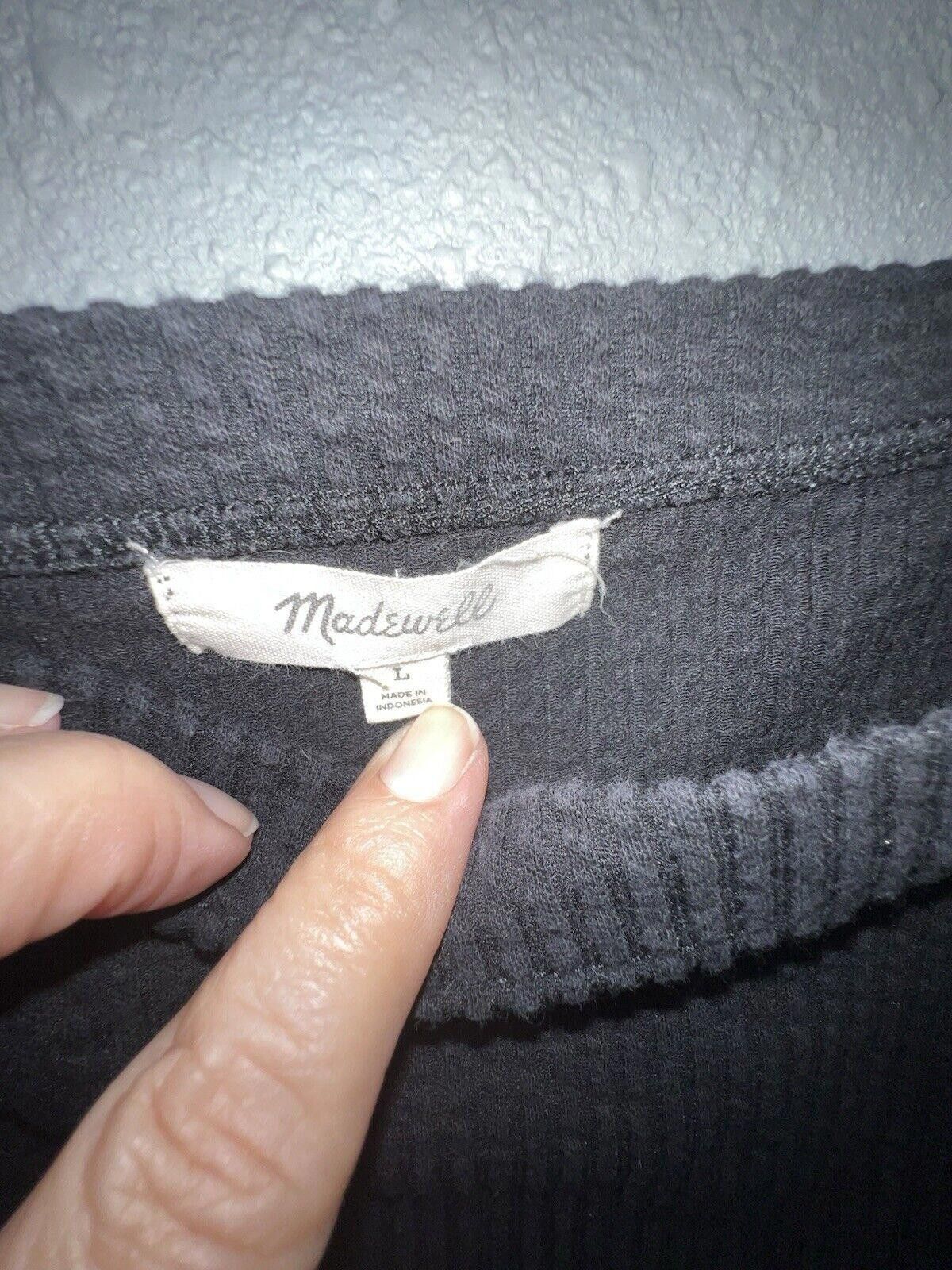 Madewell Madewell L Ribbed Knit Tank Black High Neck Boxy Basic Tank Size L / US 10 / IT 46 - 3 Thumbnail