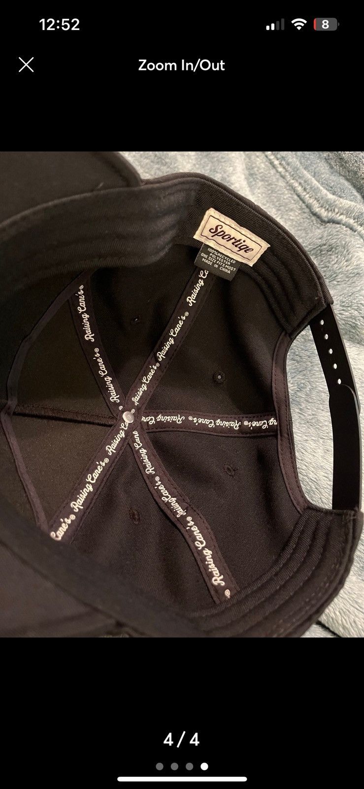 Other NWOT Raising Cane’s Varsity Black Hat Size ONE SIZE - 4 Thumbnail