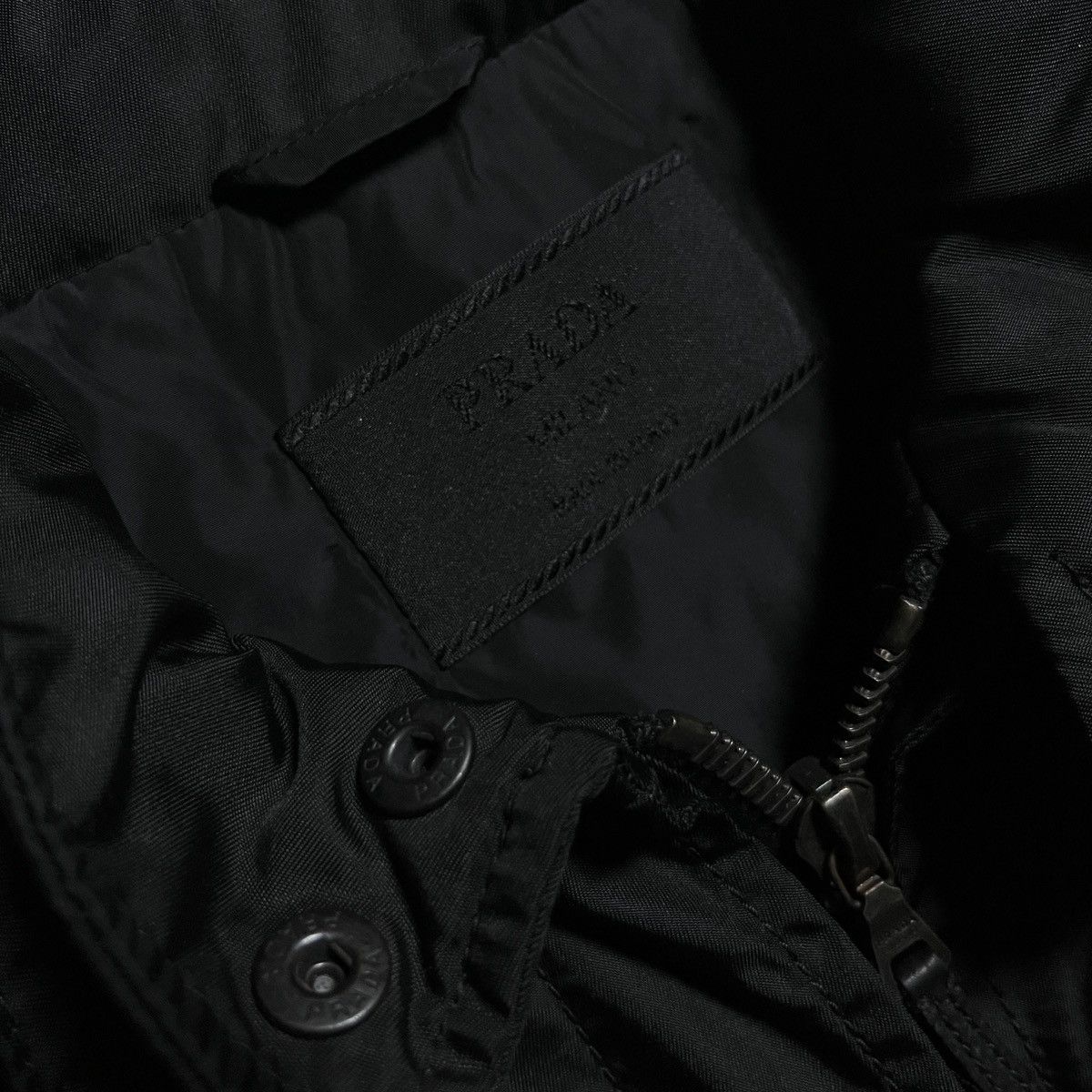 Prada Prada Black Nylon Leather Biker Jacket Size US S / EU 44-46 / 1 - 5 Thumbnail