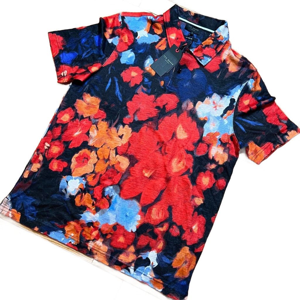 Ted Baker TED BAKER XL DARLY FLORAL LINEN POLO SIZE 5 NWT MSRP $175 Size US XL / EU 56 / 4 - 7 Thumbnail