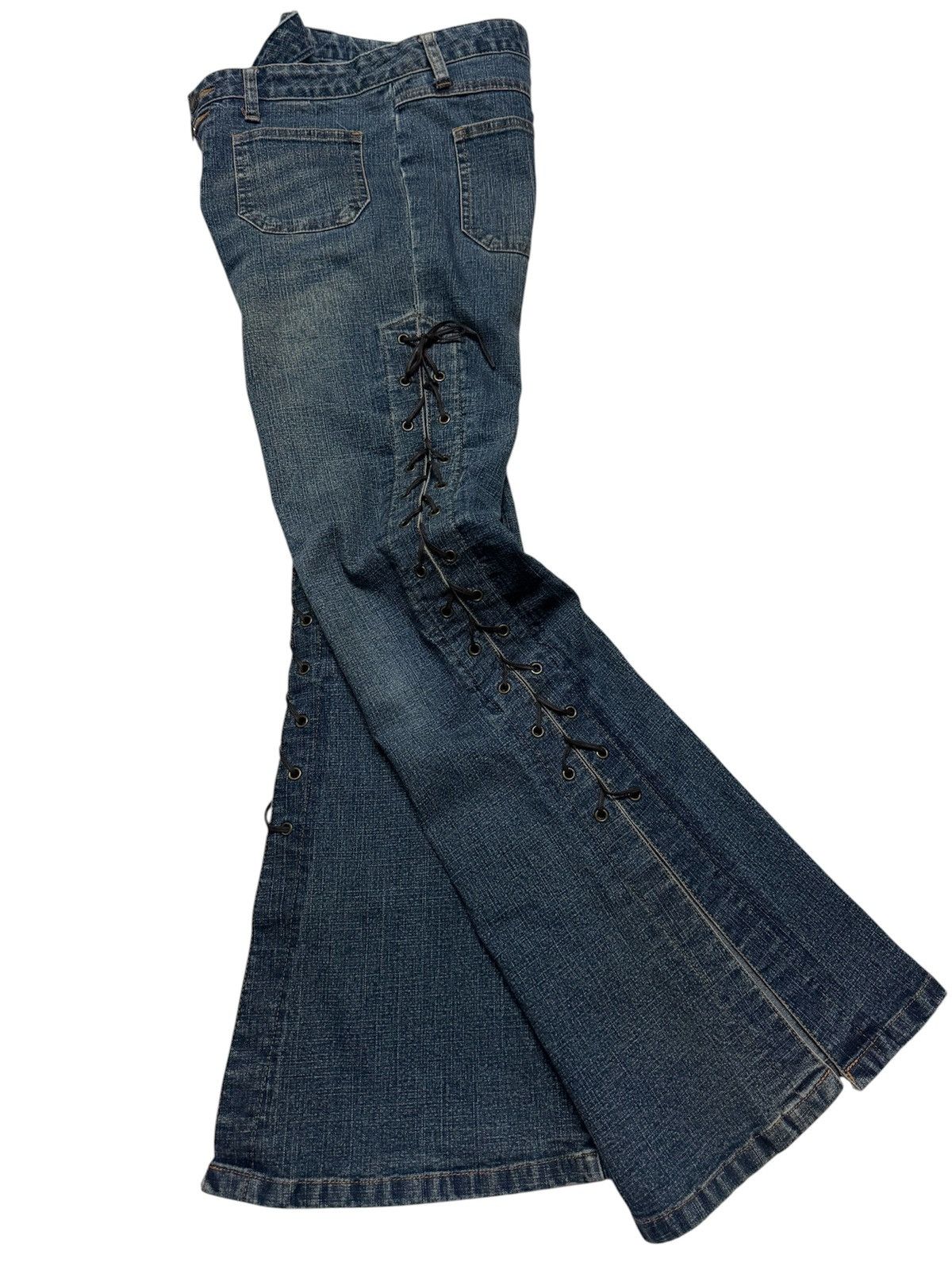 Tornado Mart BELL BOTTOM TORNADO MART STYLE LACE-UP 90s BUSHPANTS BOOTCUT Size US 29 - 10 Thumbnail