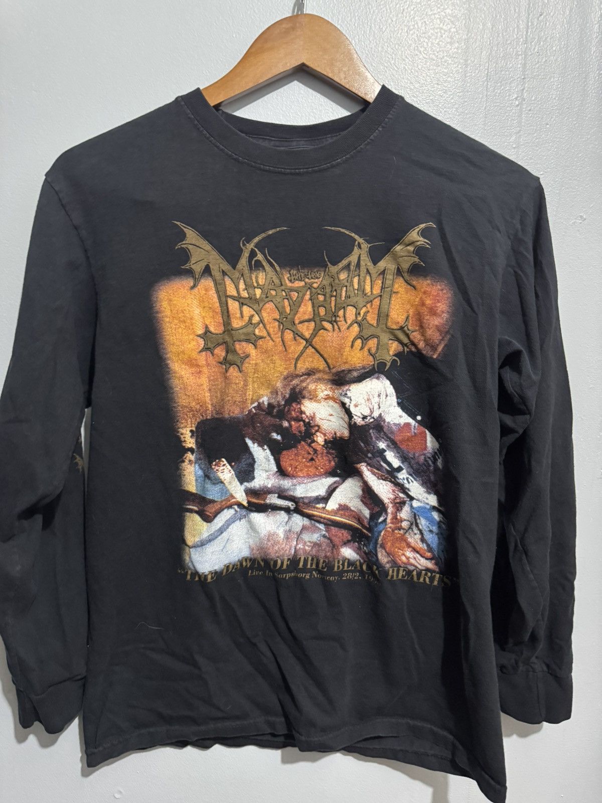 Band Tees Mayhem Dawn of the Black Heart 90s Black Metal Y2K Size US M / EU 48-50 / 2 - 1 Thumbnail