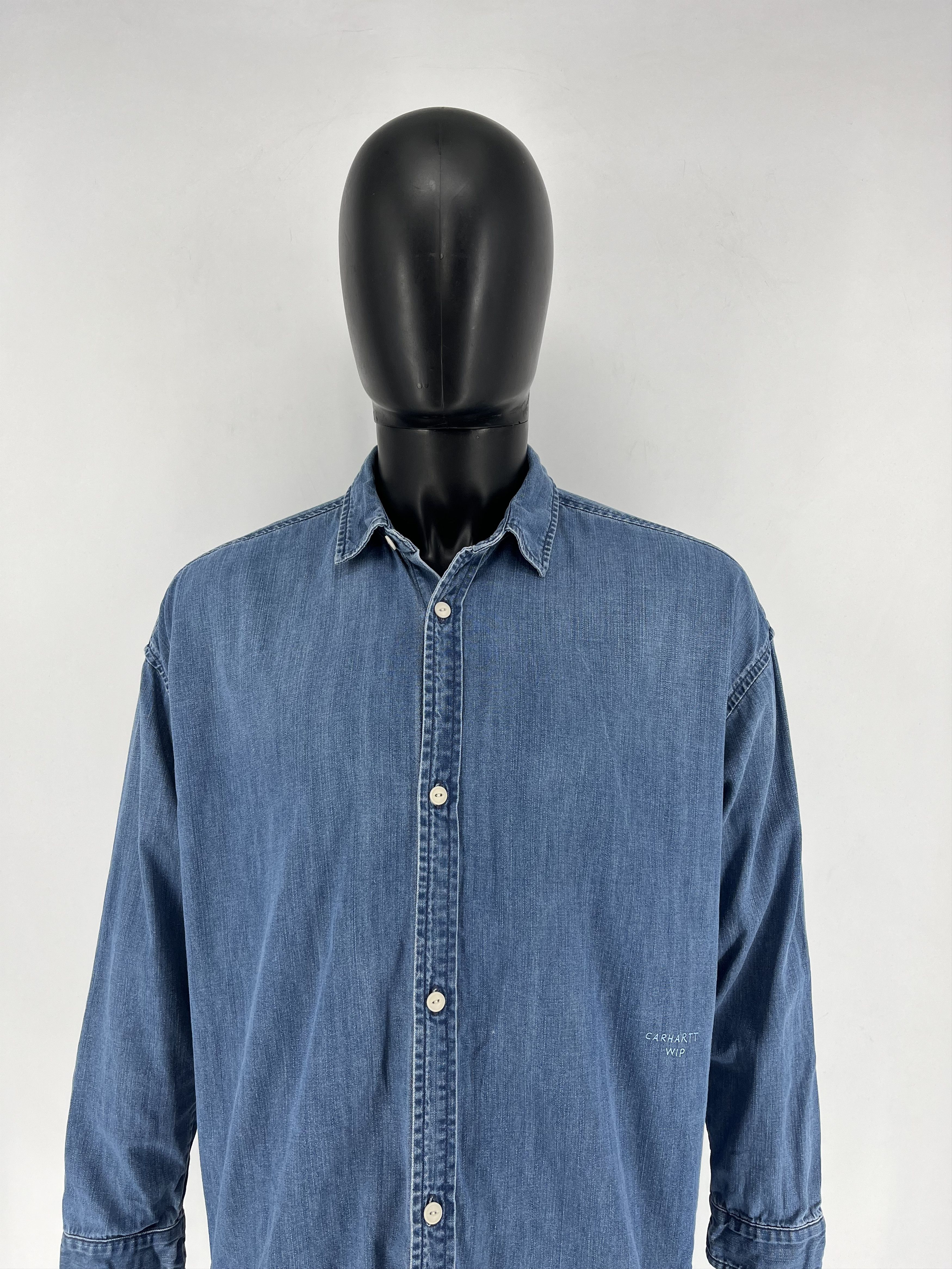 Carhartt Vintage Carhartt WIP Denim Weldon Shirt Washed Blue Size US M / EU 48-50 / 2 - 1 Thumbnail