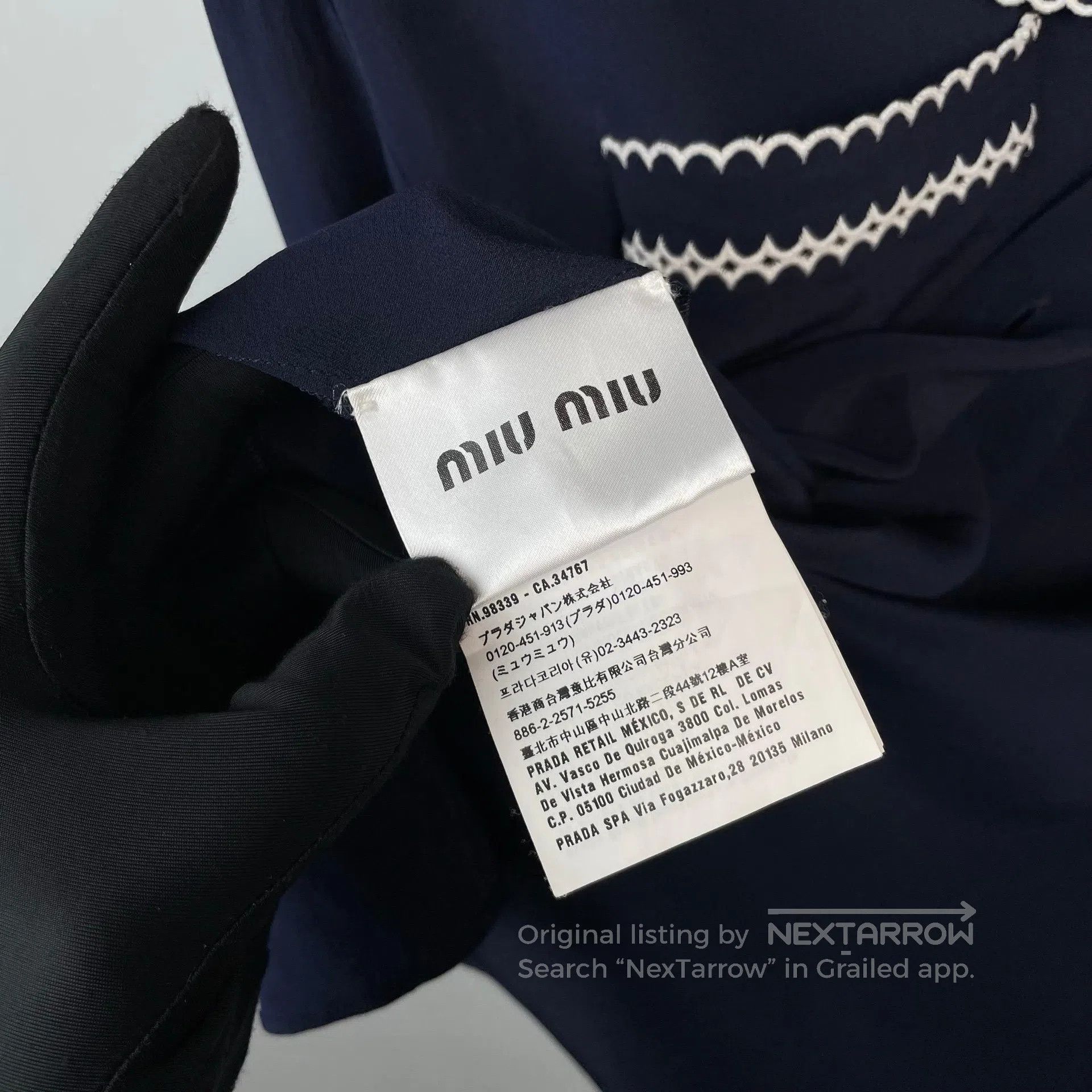 Miu Miu Miu Miu Navy blue mulberry silk shirt| Size XS / US 0-2 / IT 36-38 - 5 Thumbnail