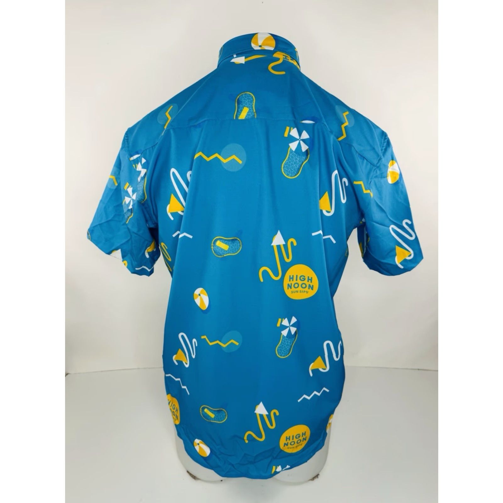 Vintage Tropical Brothers Mens M Hawaiian Aloha Shirt / HIGH NOON SUN SIPS / TROPICAL BROS - Button-Up Short Sleeve Blue Size US M / EU 48-50 / 2 - 3 Thumbnail